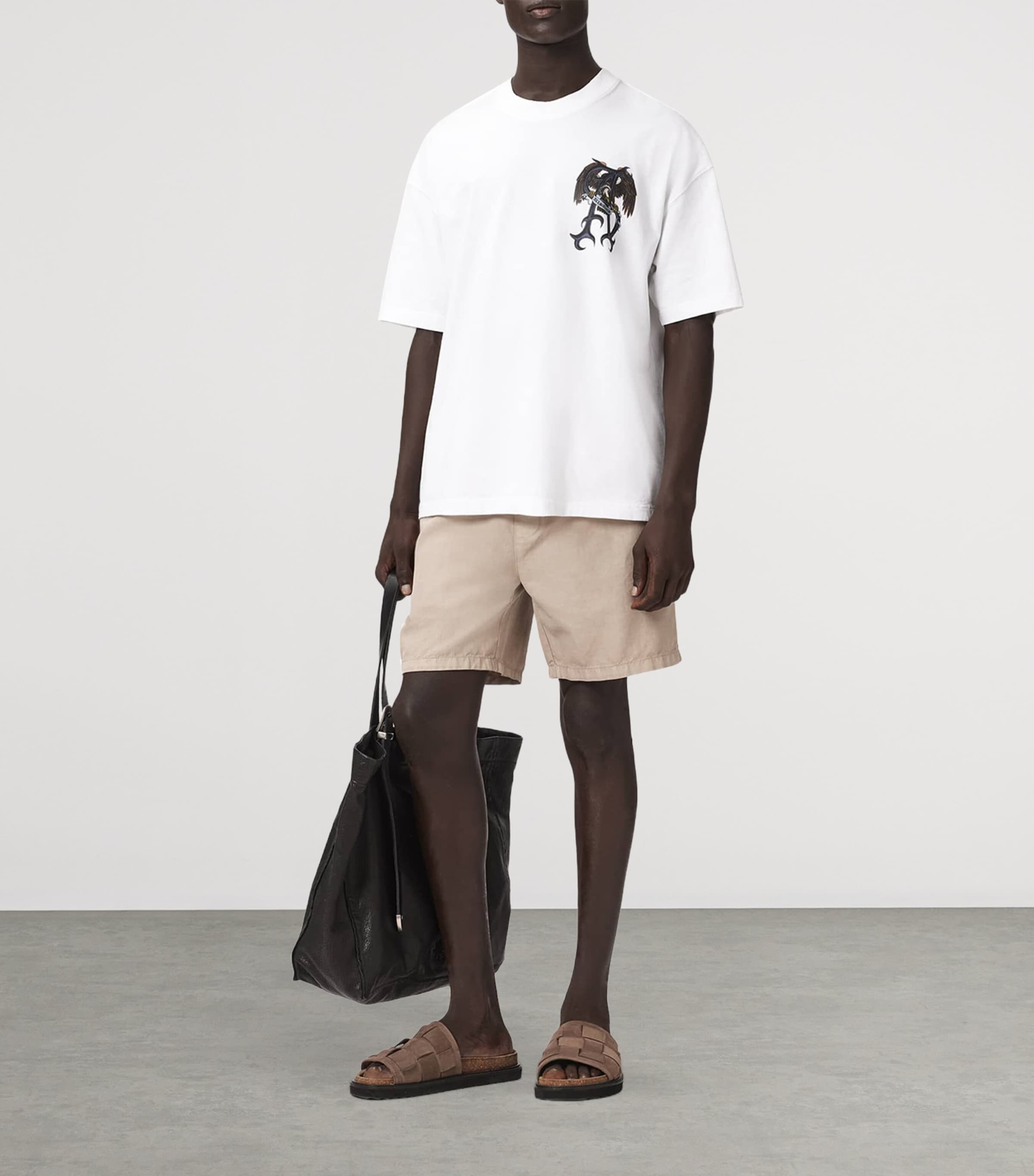 AllSaints Mens Organic Cotton Raptour T-Shirt Optic White Image 5