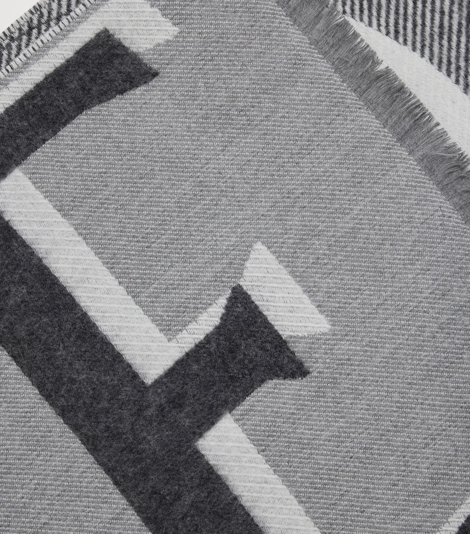 Cashmere-Wool Scarf LIGHT GREY/GREY Image 5