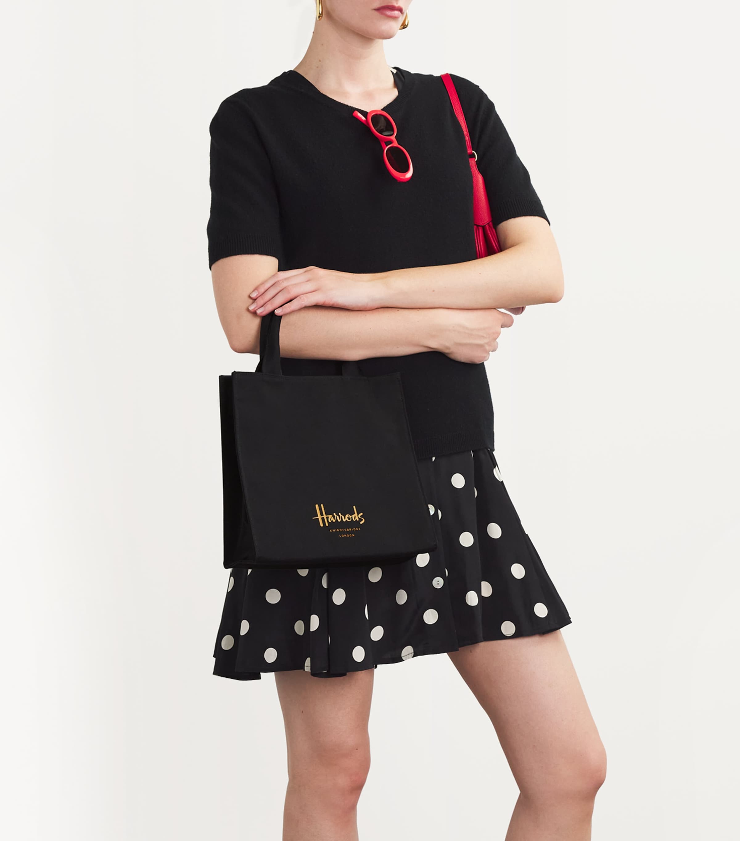 Small Cotton Logo Tote Bag BLACK Image 2