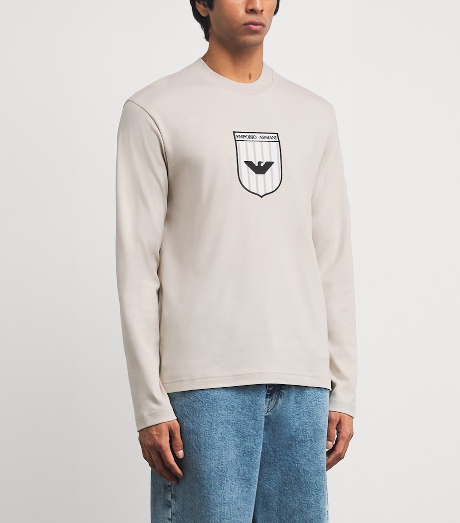 Cotton Logo Long-Sleeve T-Shirt F1057 Image 3