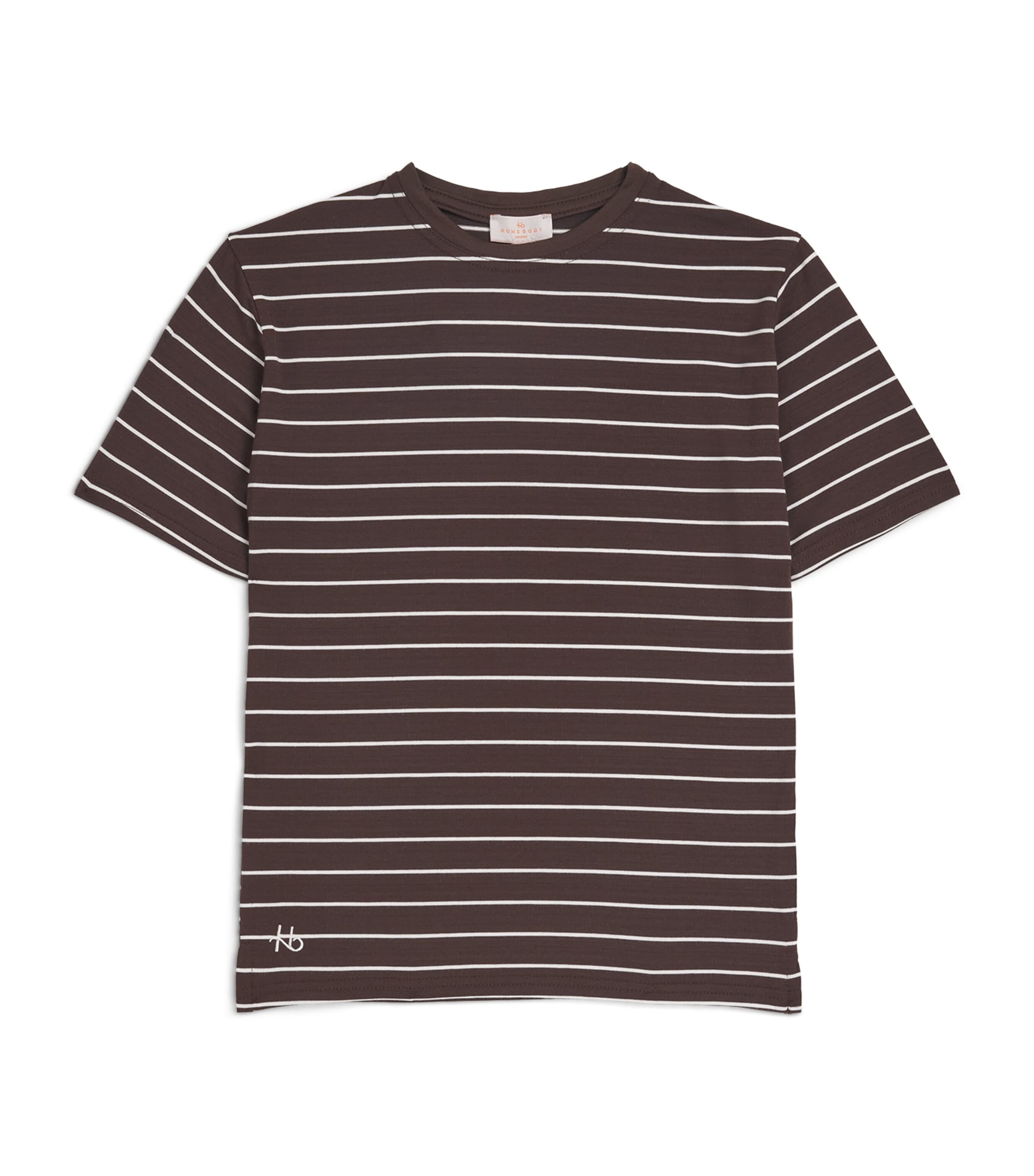 Homebody Kids Stripe Pyjama Top (4-16 Years) Coffee Bean Stripe Image 1