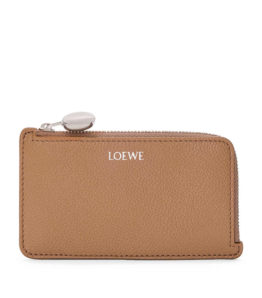 Leather Pebble Coin Card Holder MOCHA Image 1