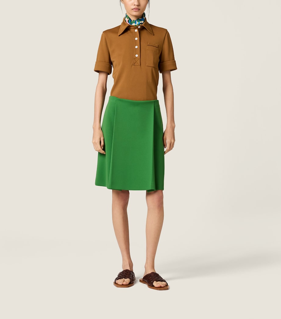 Miu Miu Womens Technical Jersey Polo Shirt Image 2