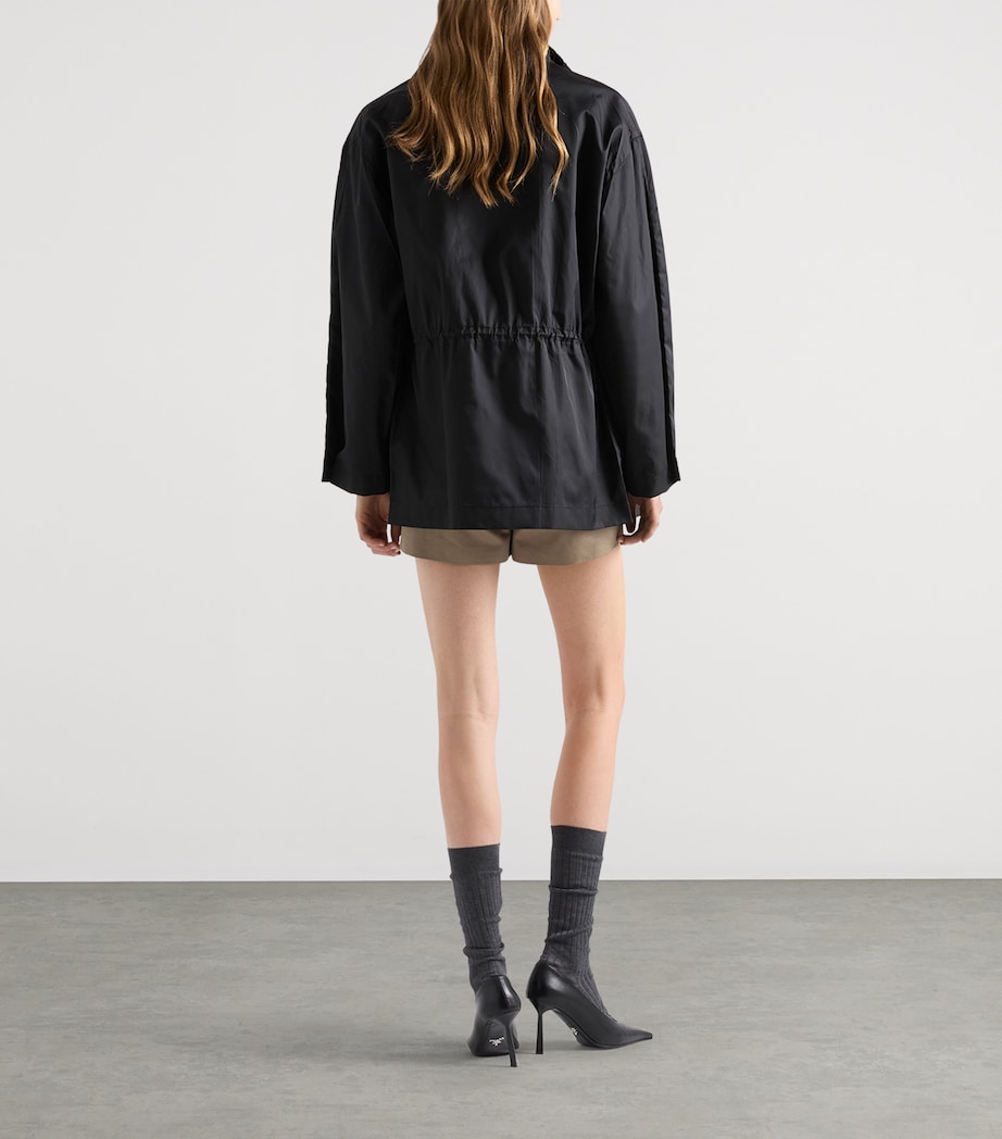 Prada Womens Re-Nylon Rain Coat Black Image 5