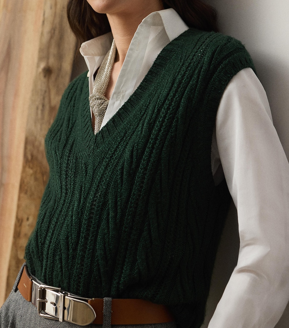 Silk-Cashmere Sleeveless Sweater DARK RACING GREEN Image 5
