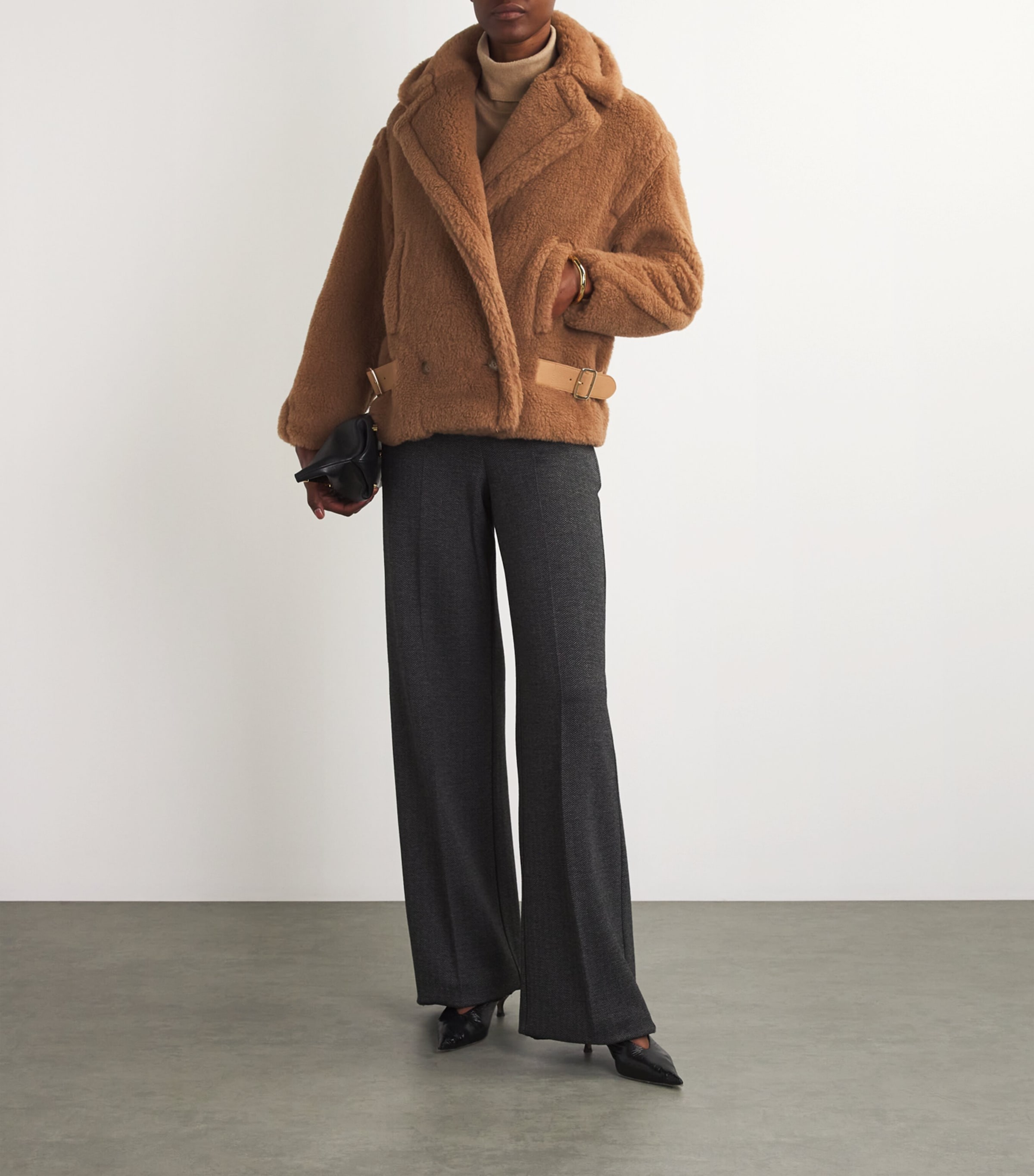 MaxMara Teddino Biker Short Coat ボアブルゾン Biker outerwear | Max Mara