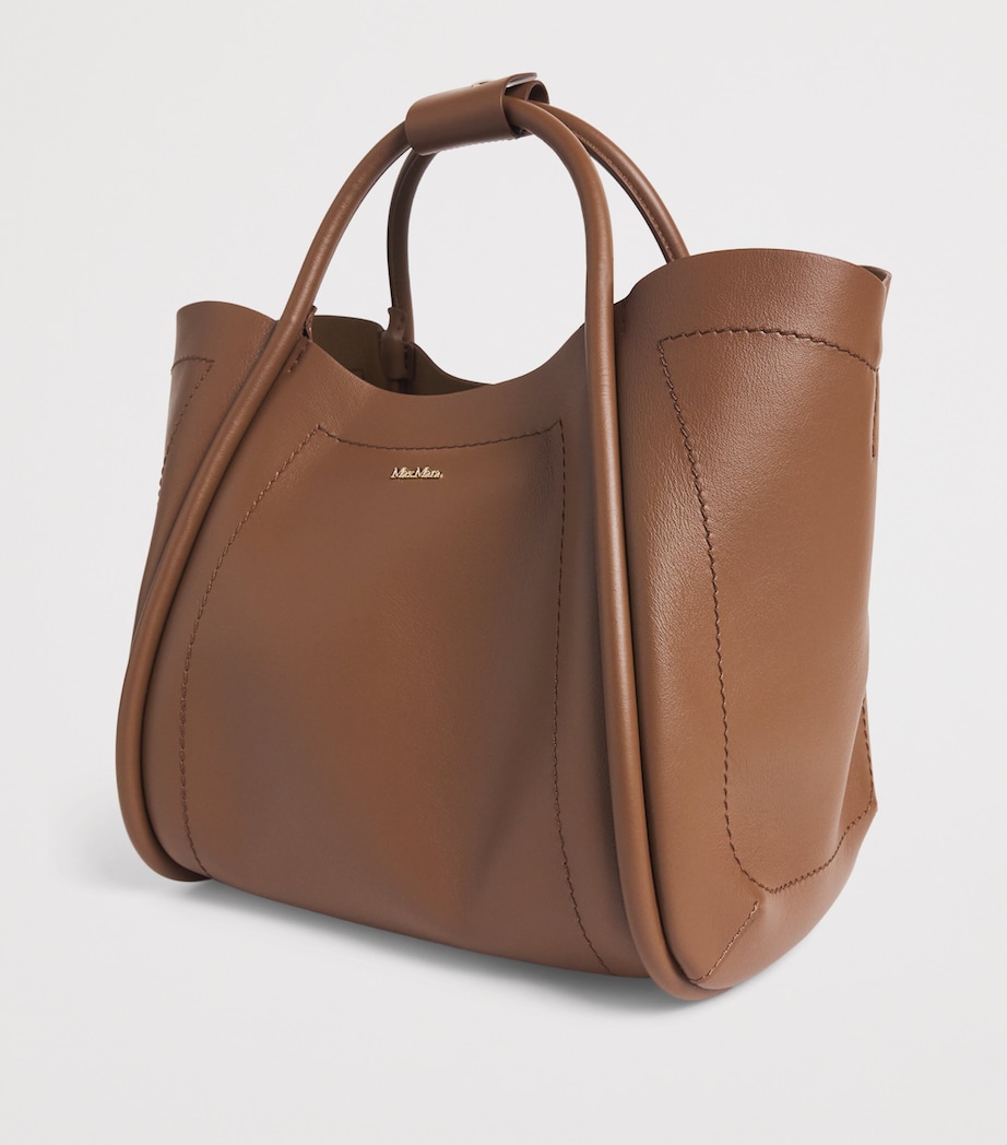 Small Leather Marine Top-Handle Bag BROWN BRONZE Image 6