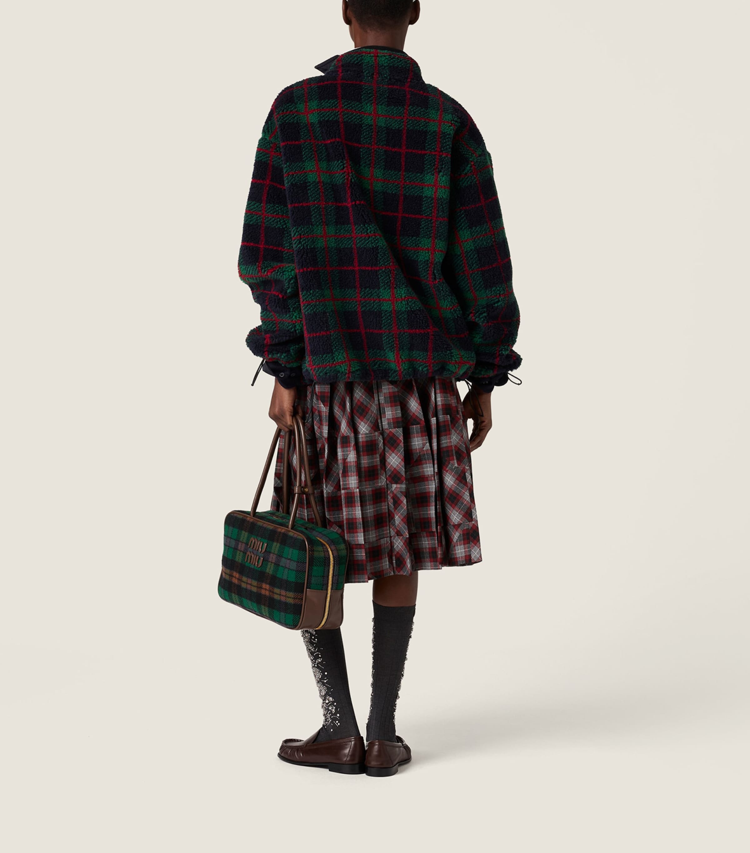 Wool Tartan Midi Skirt F0ETA Image 3