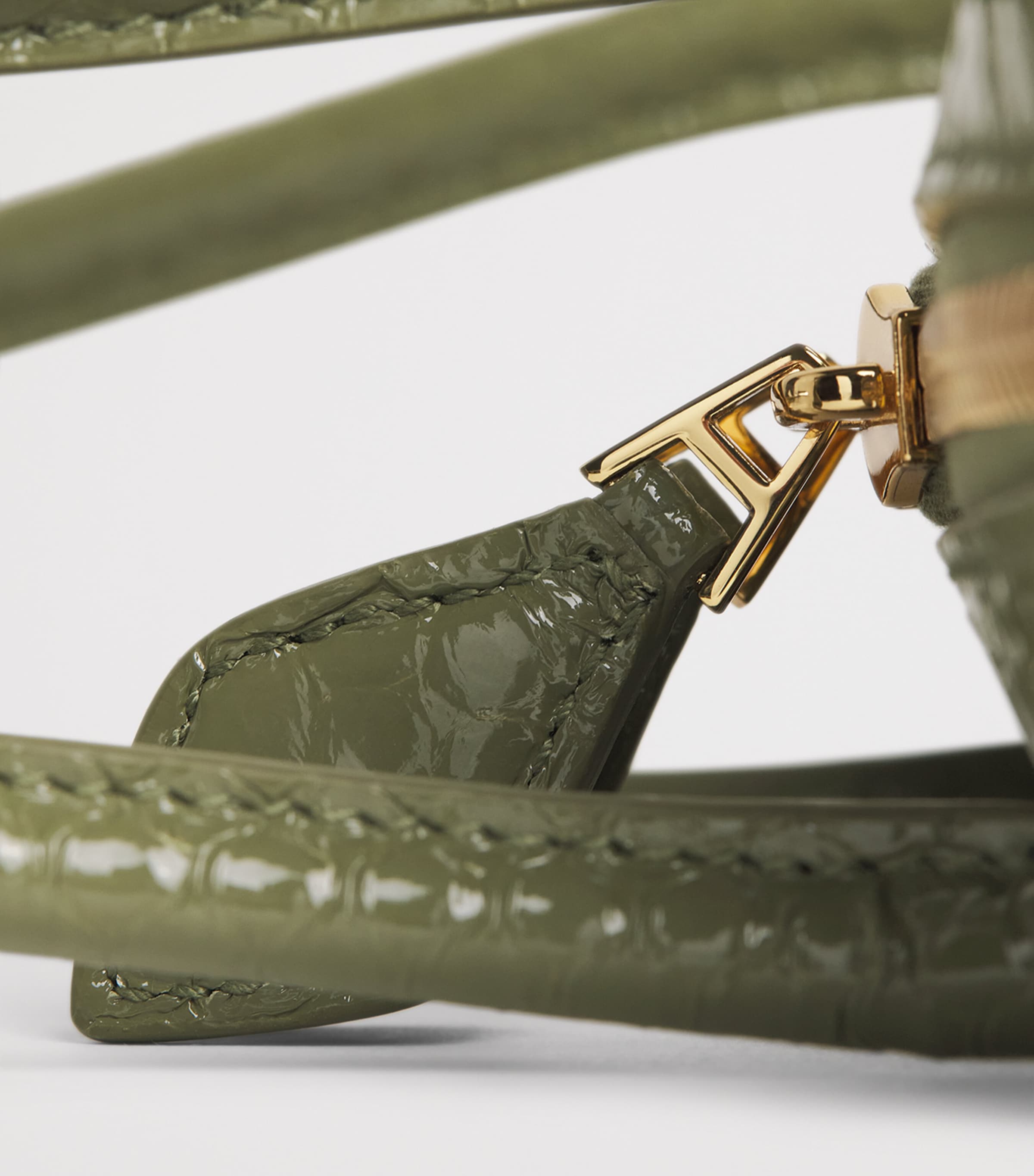 Alaïa Small Snakeskin Le Teckel Shoulder Bag Vert Militaire Image 6