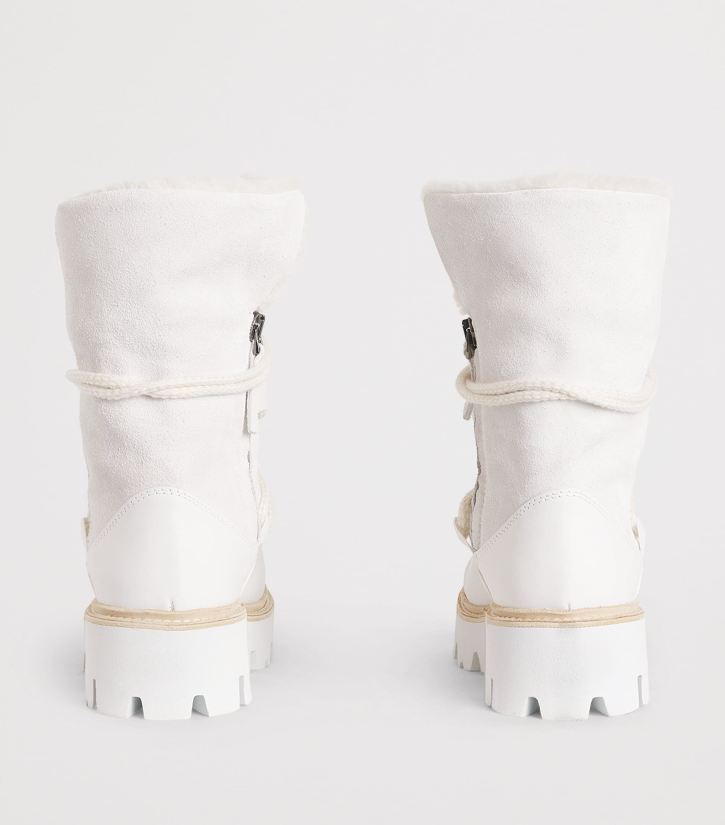 Suede Lace-Up Boots BIANCO Image 4