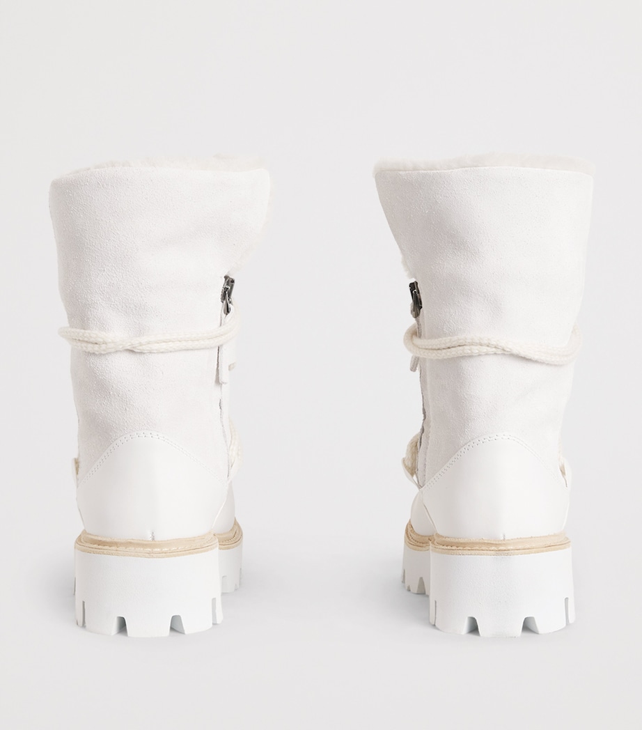 Suede Lace-Up Boots BIANCO Image 4