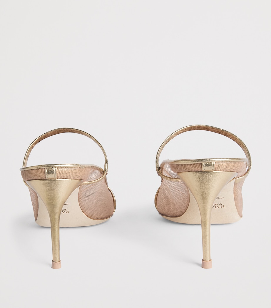Malone Souliers Embellished Mesh Aurora Heeled Mules 70 Beige Image 5