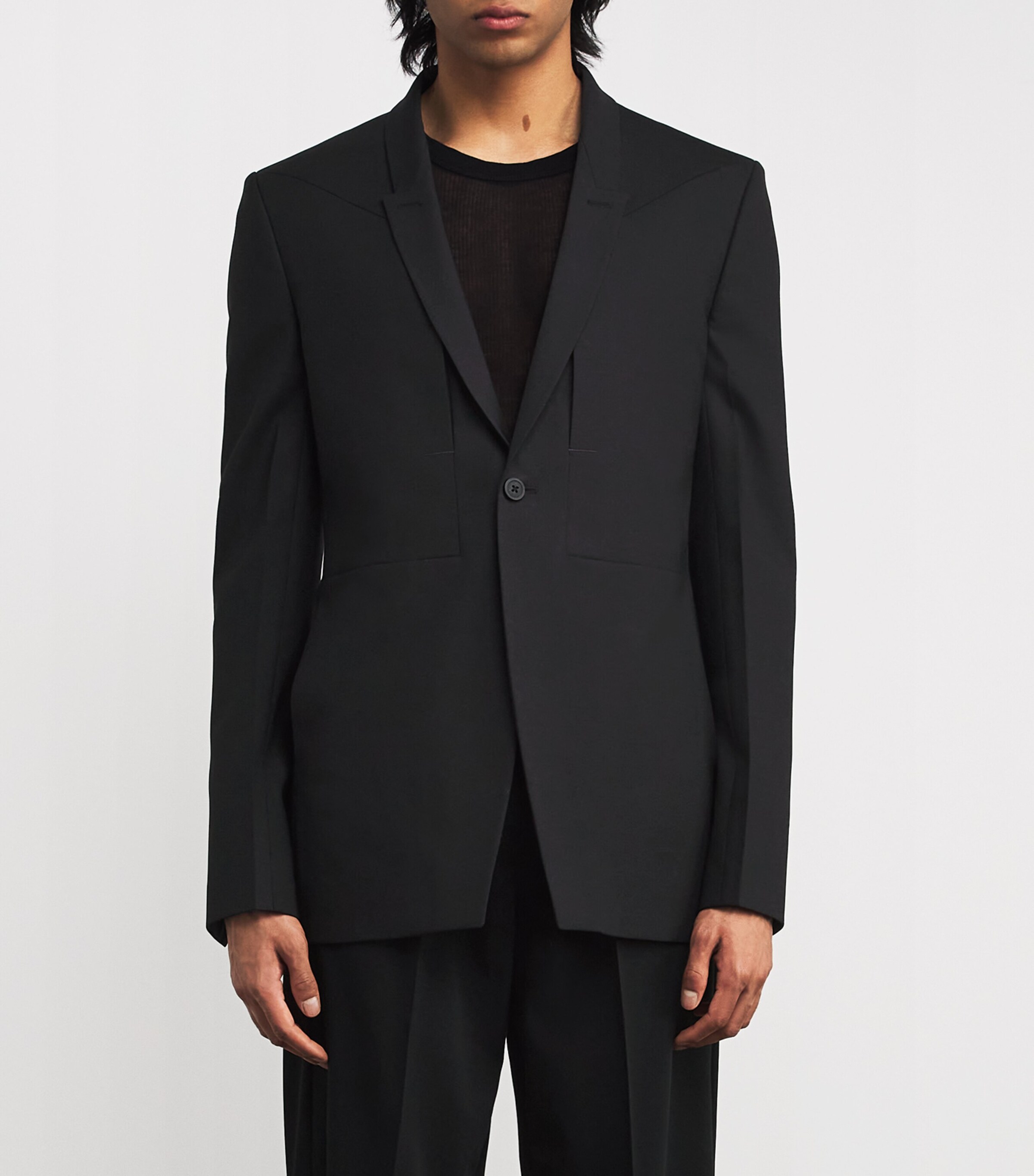 Rick Owens Mens Virgin Wool Fog Blazer Image 3