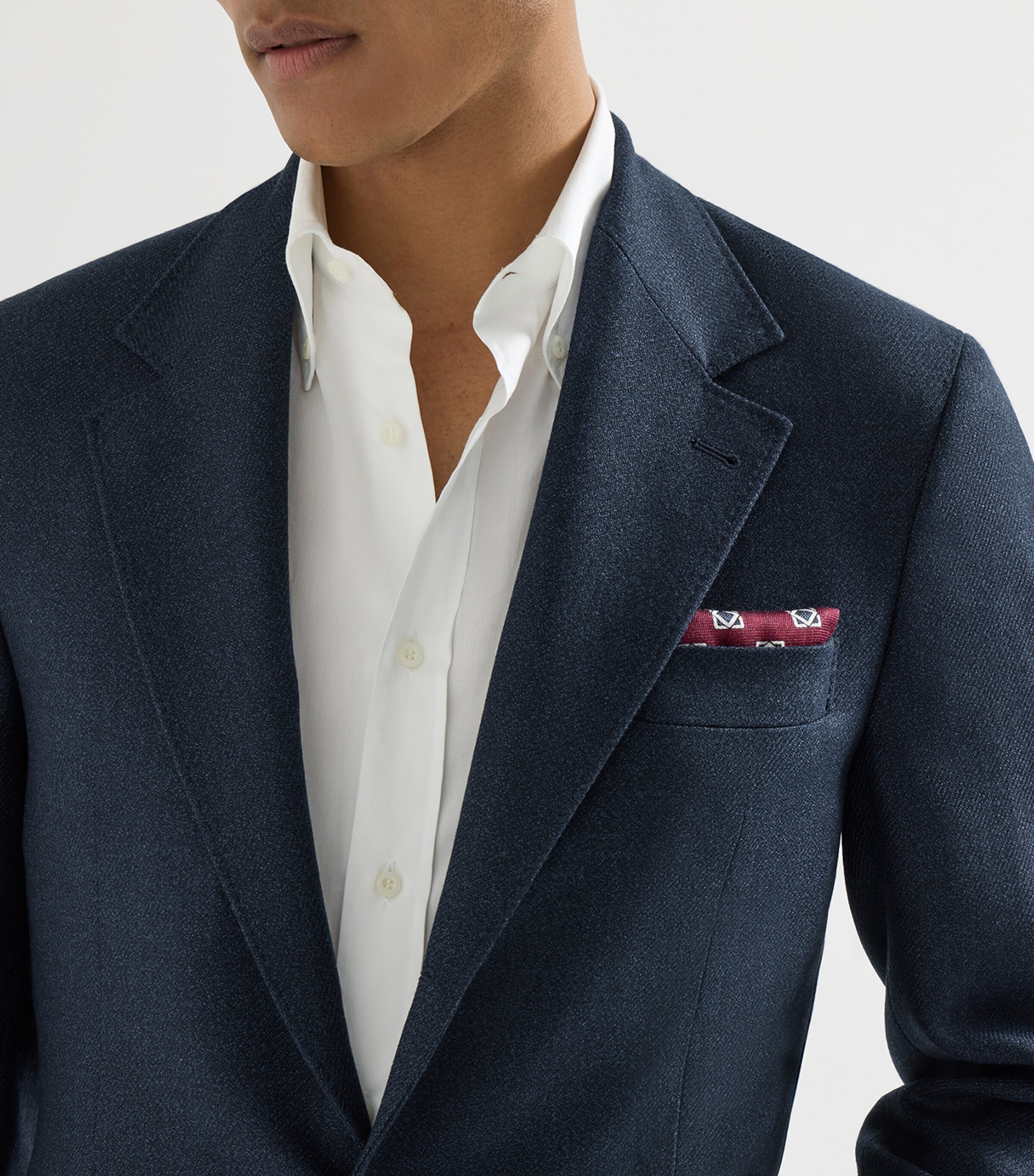 Brunello Cucinelli Mens Mouliné Virgin Wool Twill Deconstructed Blazer Image 6