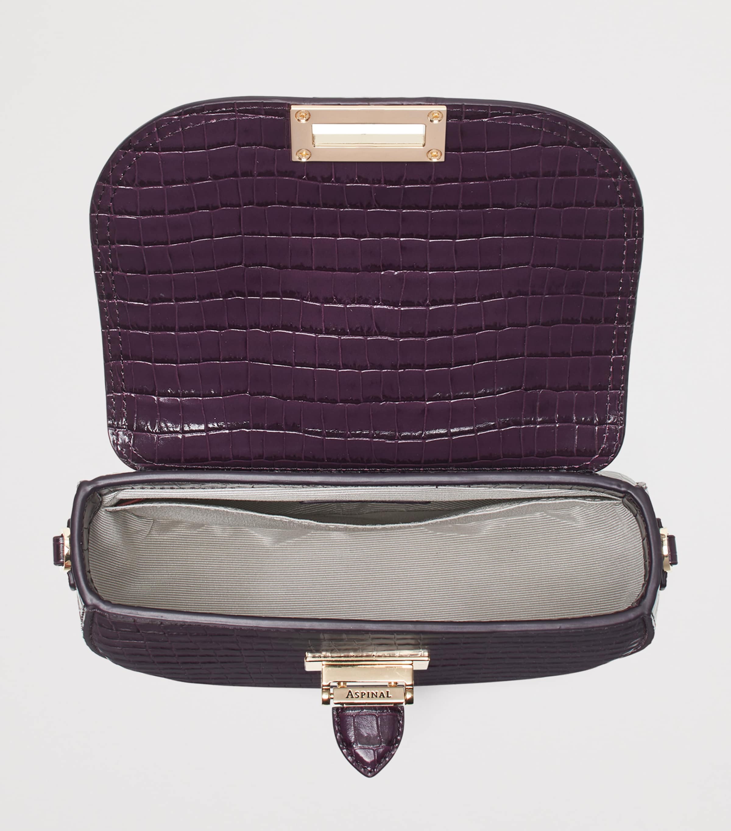 Aspinal Of London Leather Croc-Embossed Portobello Cross-Body Bag Fig Image 4