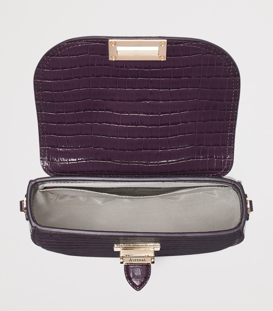 Aspinal Of London Leather Croc-Embossed Portobello Cross-Body Bag Fig Image 4