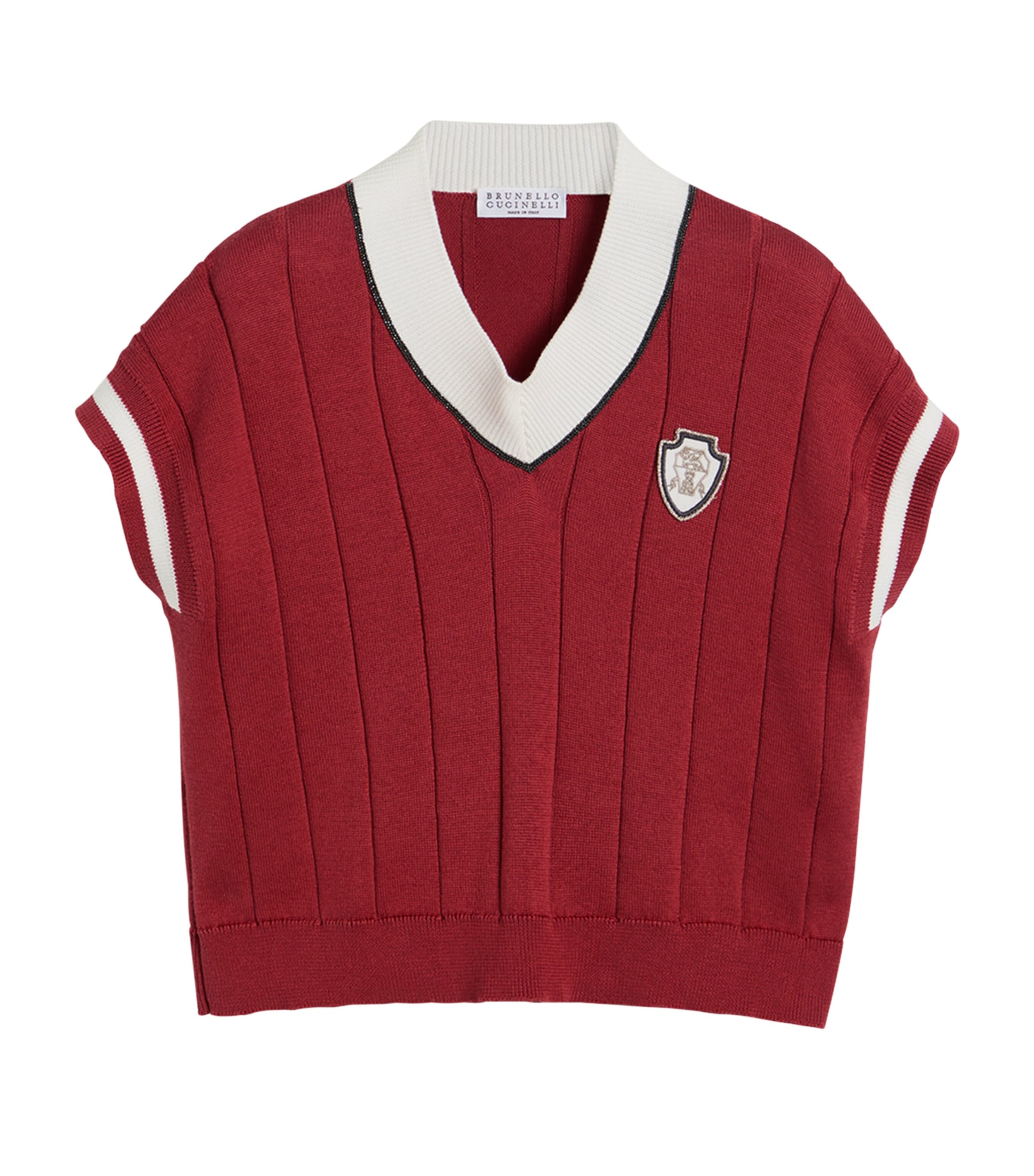 Brunello Cucinelli Knitted T-shirt In Red