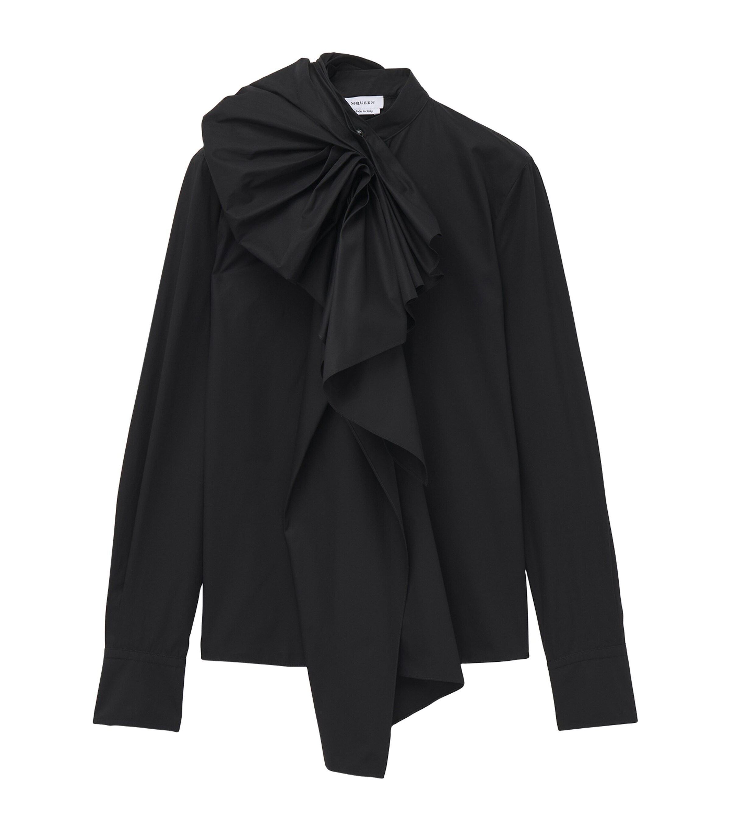 McQueen Womens Cotton Poplin Asymmetric Shirt Image 1