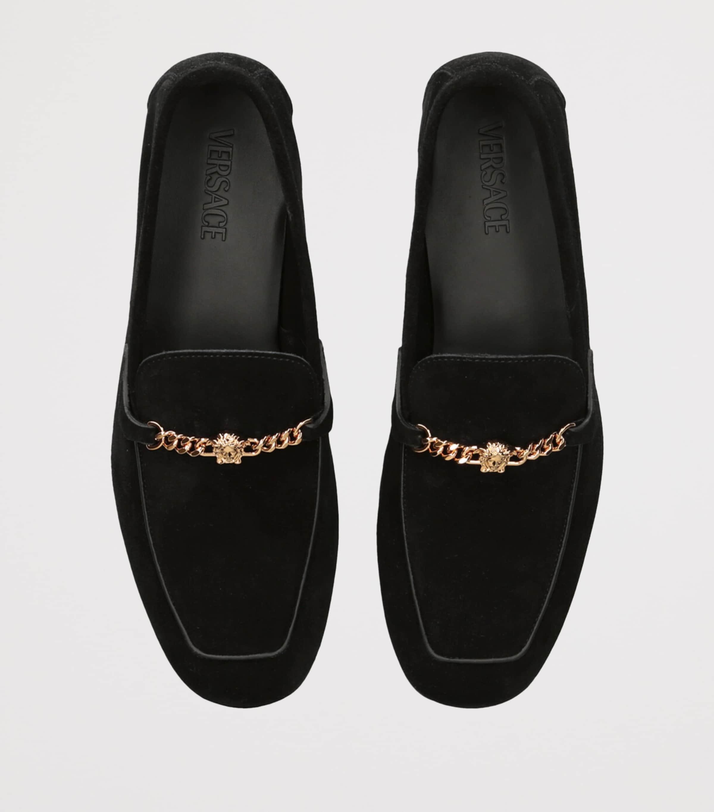 Suede Medusa Loafers BLACK Image 4