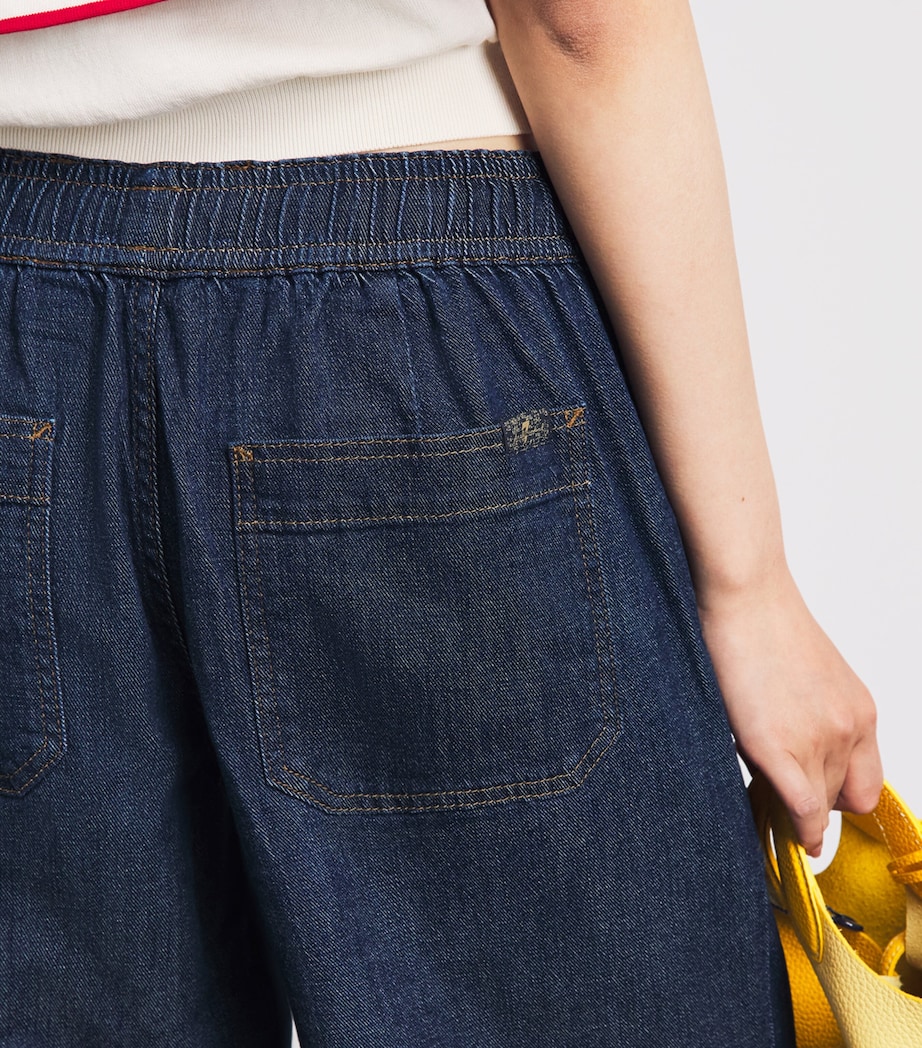 7 For All Mankind Womens Denim-Effect Utility Drawstring Halona Image 3