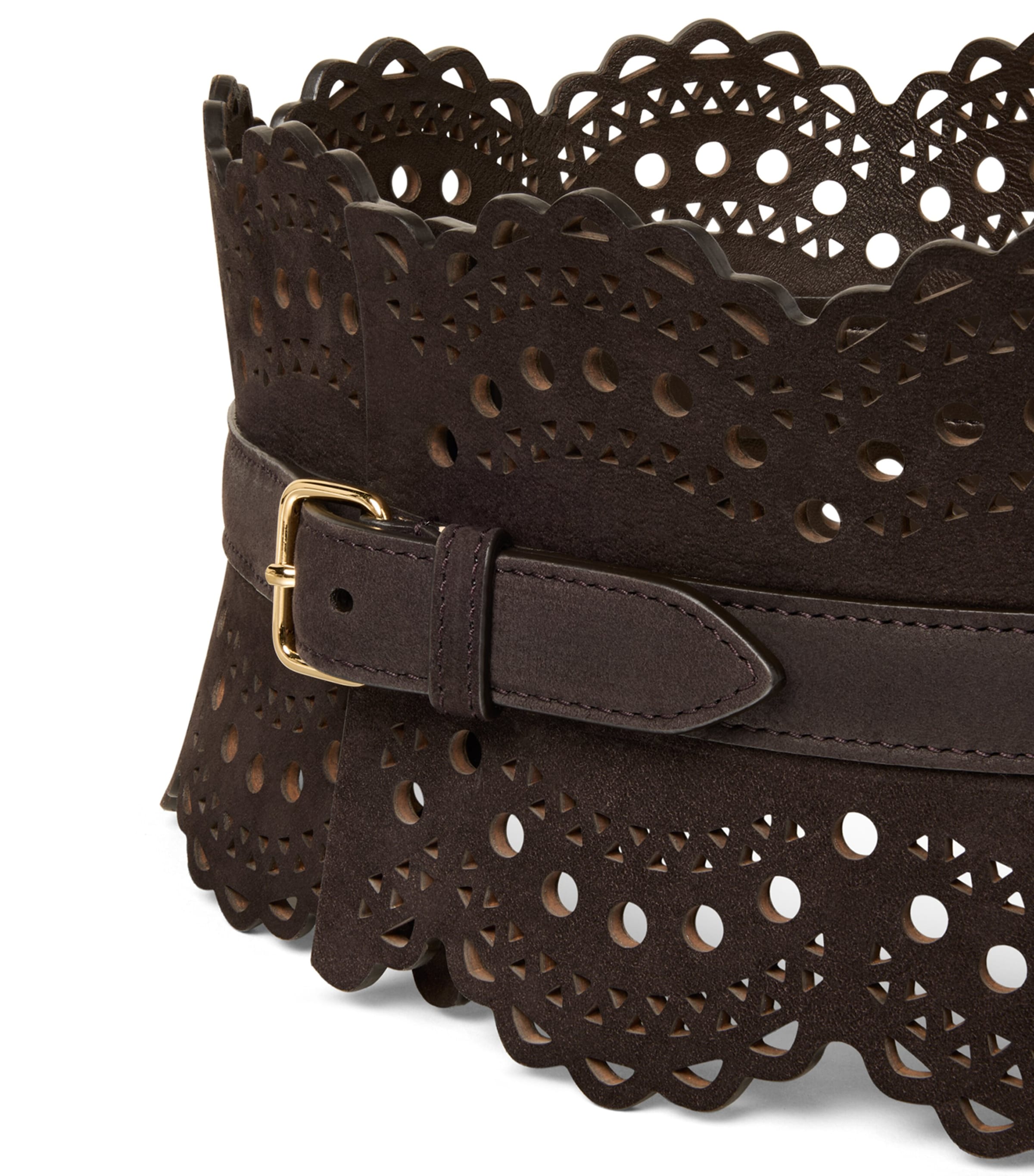 Alaïa Leather Bustier Belt Dark Brown Image 3