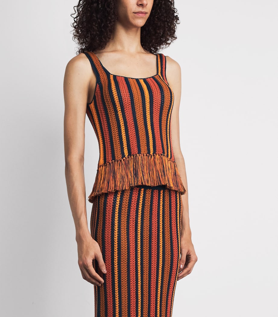 ESCVDO Womens Fringe Misti Top Sunset Image 4