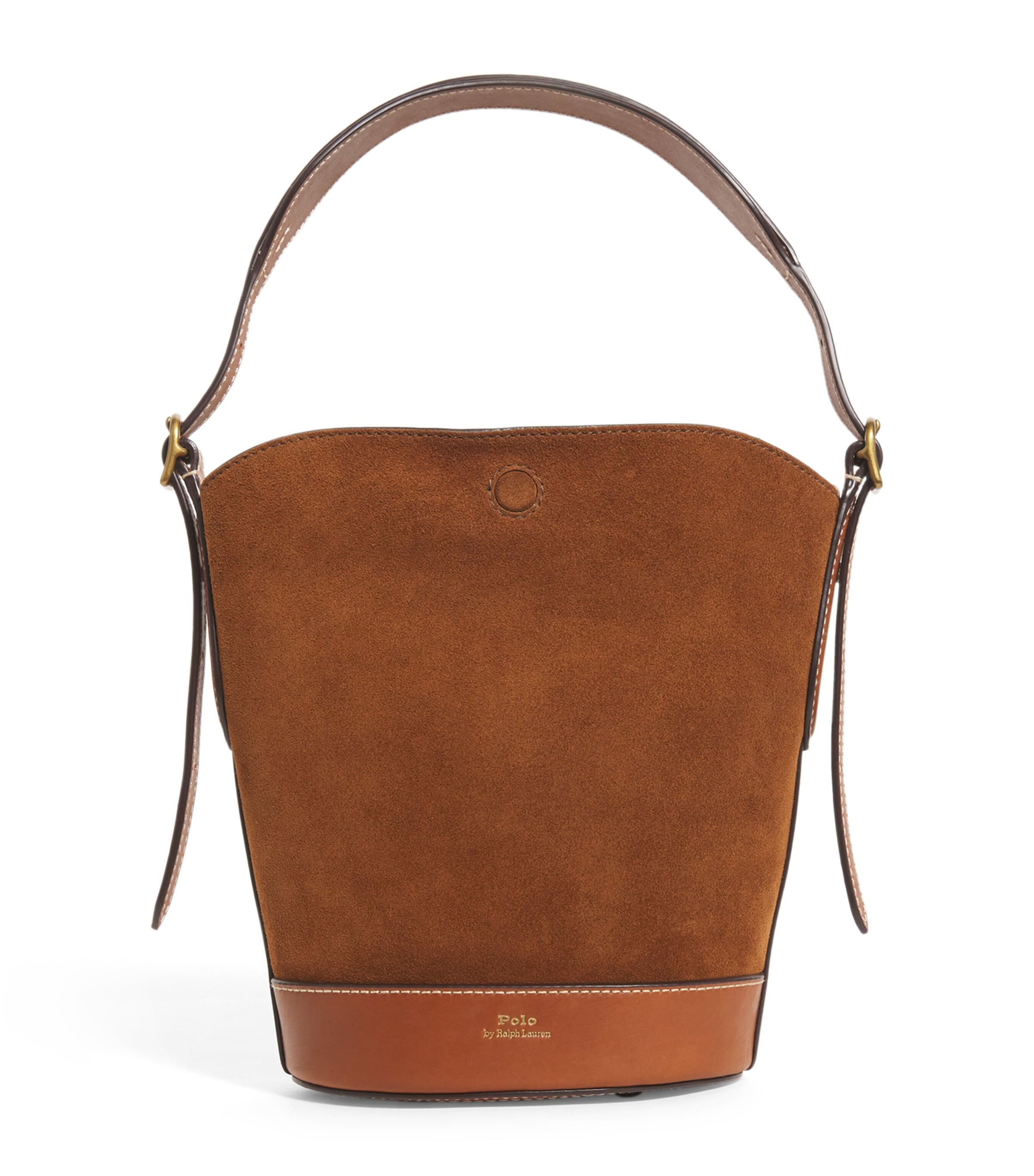 Polo Ralph Lauren Small Suede Bellport Bucket Bag In Brown