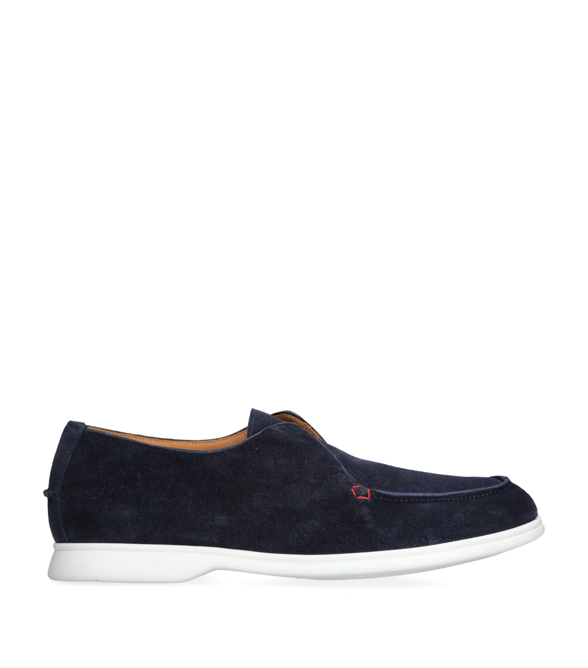 Kiton Suede Slip-on Loafers In Navy