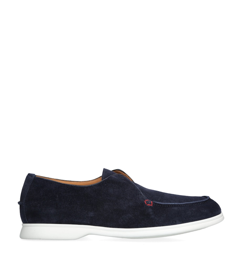 Kiton Suede Slip-On Loafers Navy Image 1