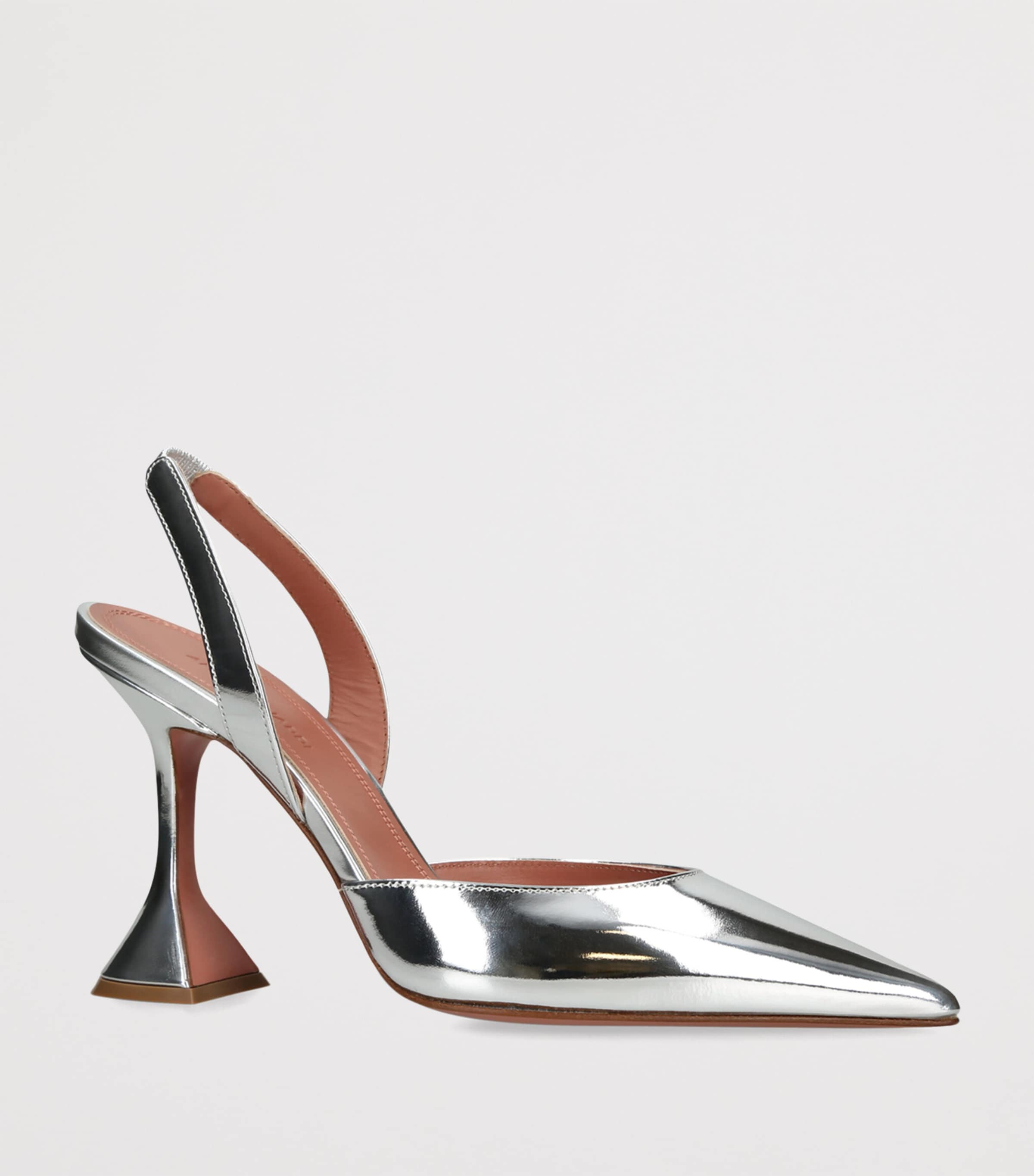 Amina Muaddi Holli Slingback Pumps 95 Silver Image 2