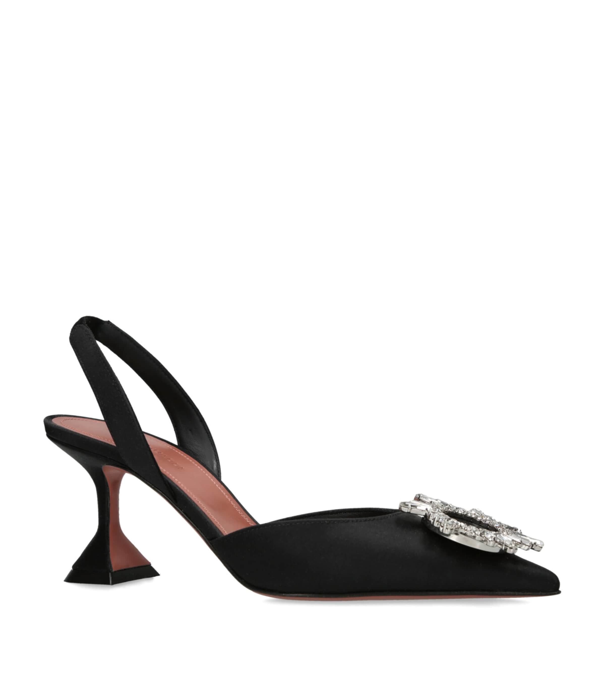 Satin Begum Slingback Pumps 70 BLACK Image 5