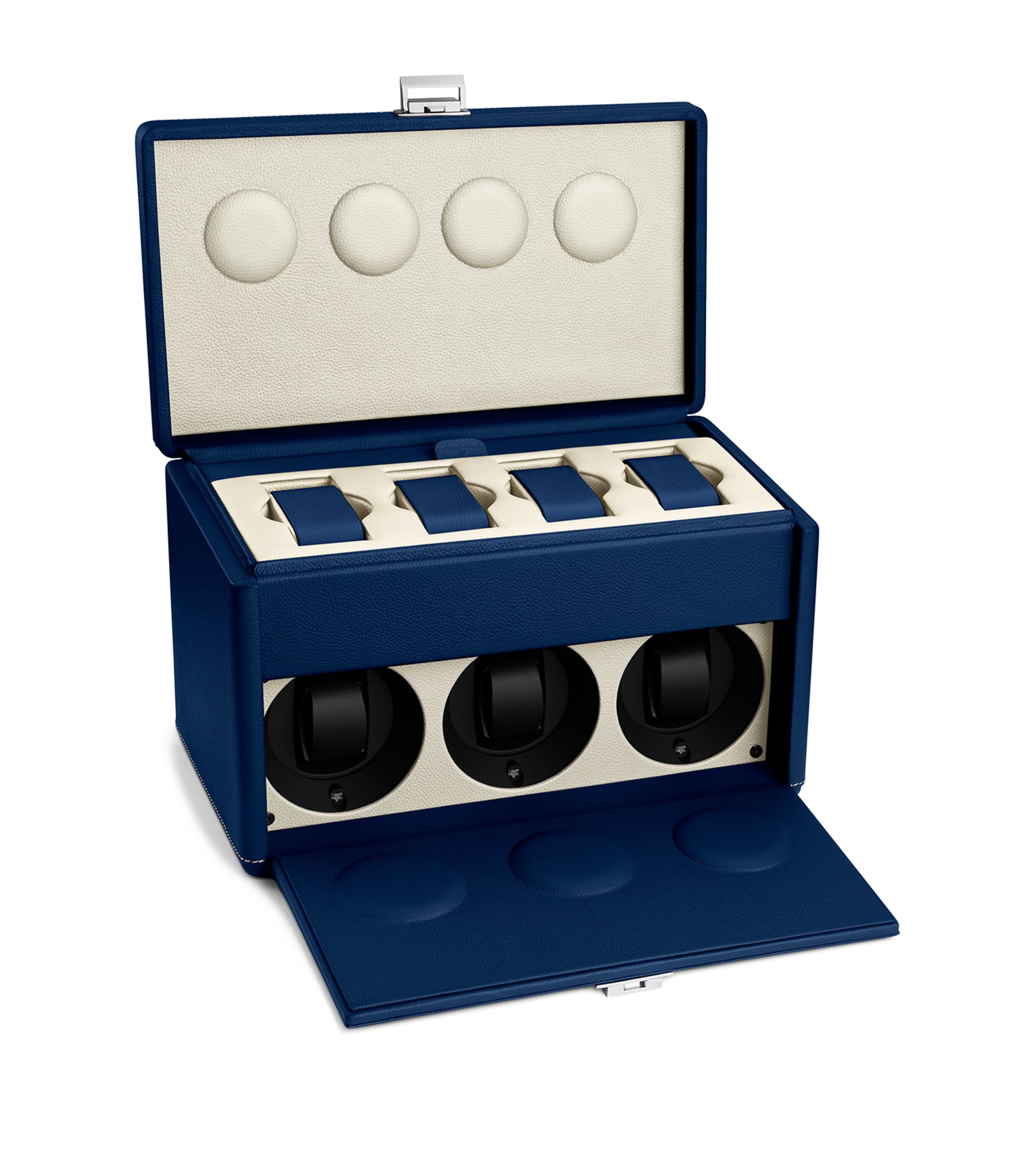 Shop Scatola Del Tempo Rotore 7rt 3-slot Watch Winder And Watch Case In Blue