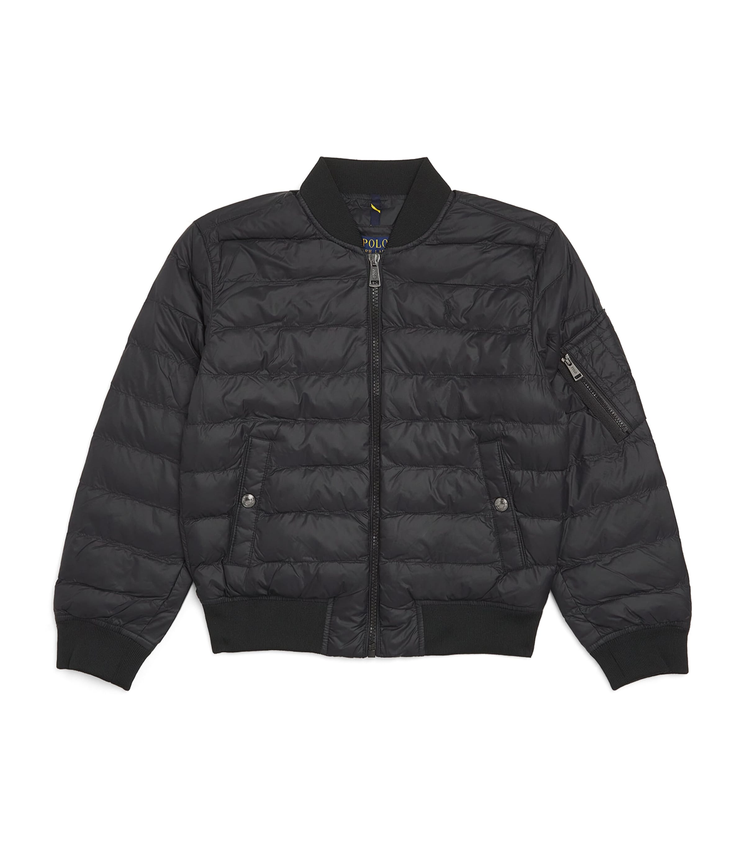 Shop Ralph Lauren Padded Bomber Jacket In Black