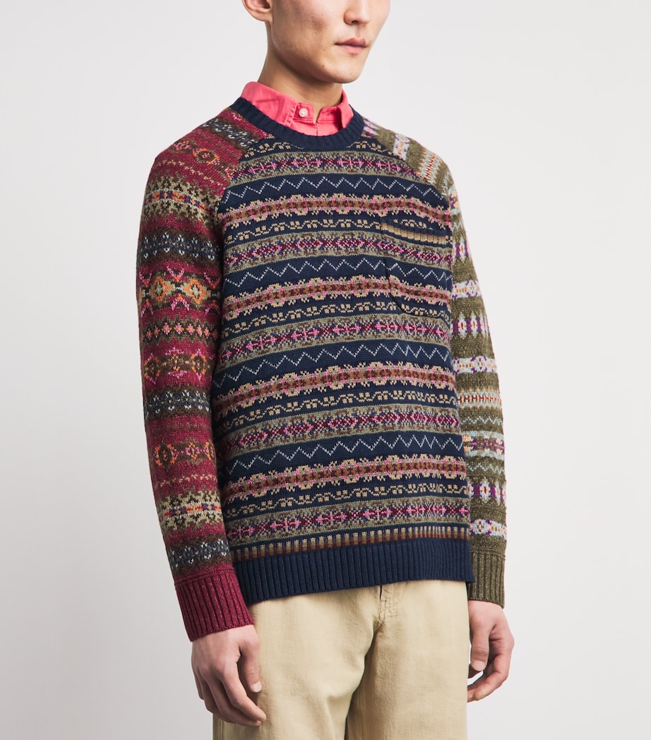 Polo Ralph Lauren Mens Linen-Cotton-Silk Fair Isle Sweater Image 4