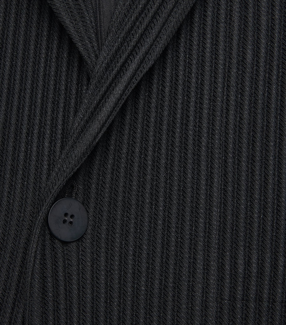 Pleated Blazer 15-BLACK Image 5
