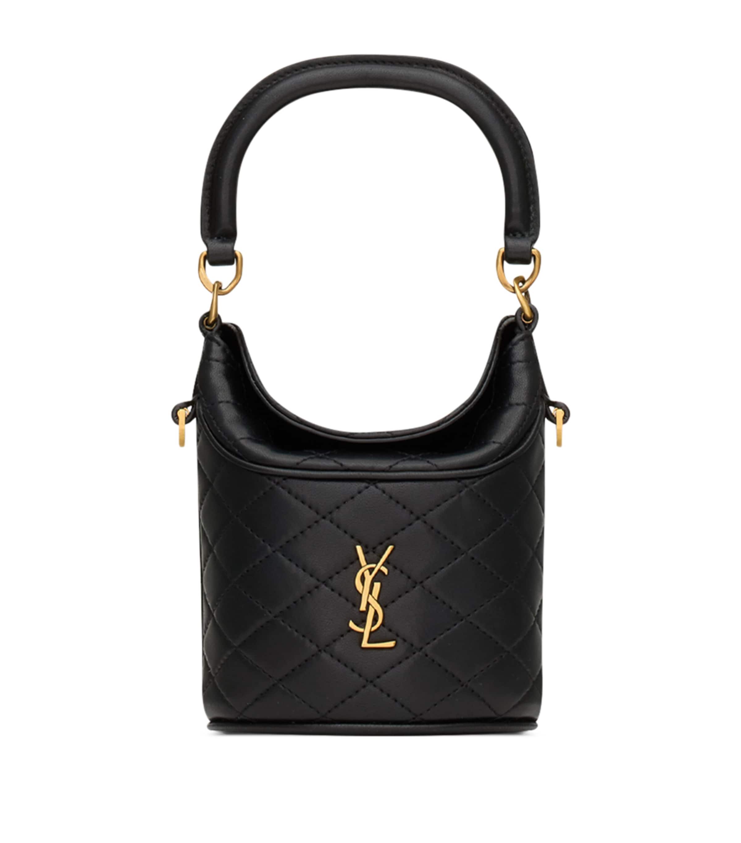 Saint Laurent Mini Gaby Bucket Bag In Black