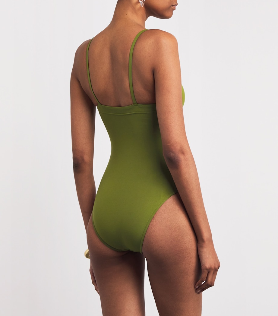 Square-Neck Aquarelle Swimsuit PISTACHE E25 Image 4