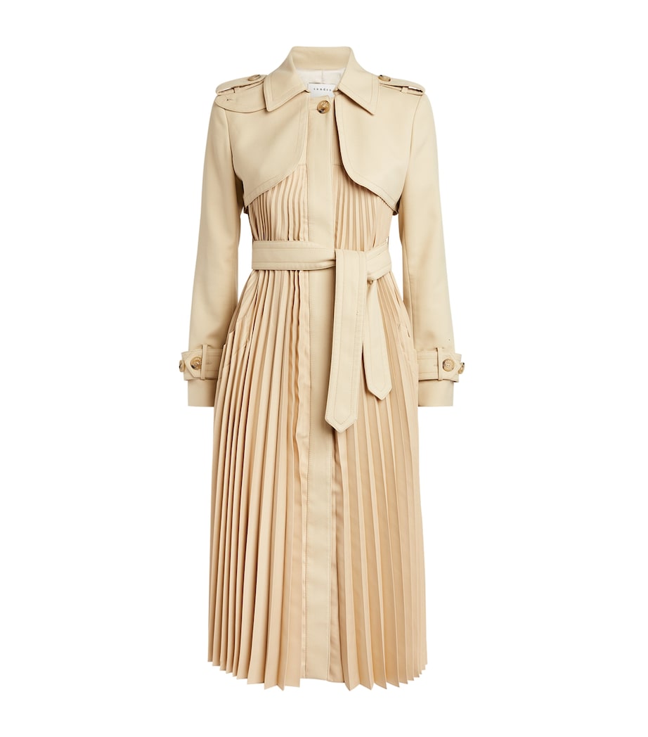 Pleated Trench Coat BEIGE Image 1