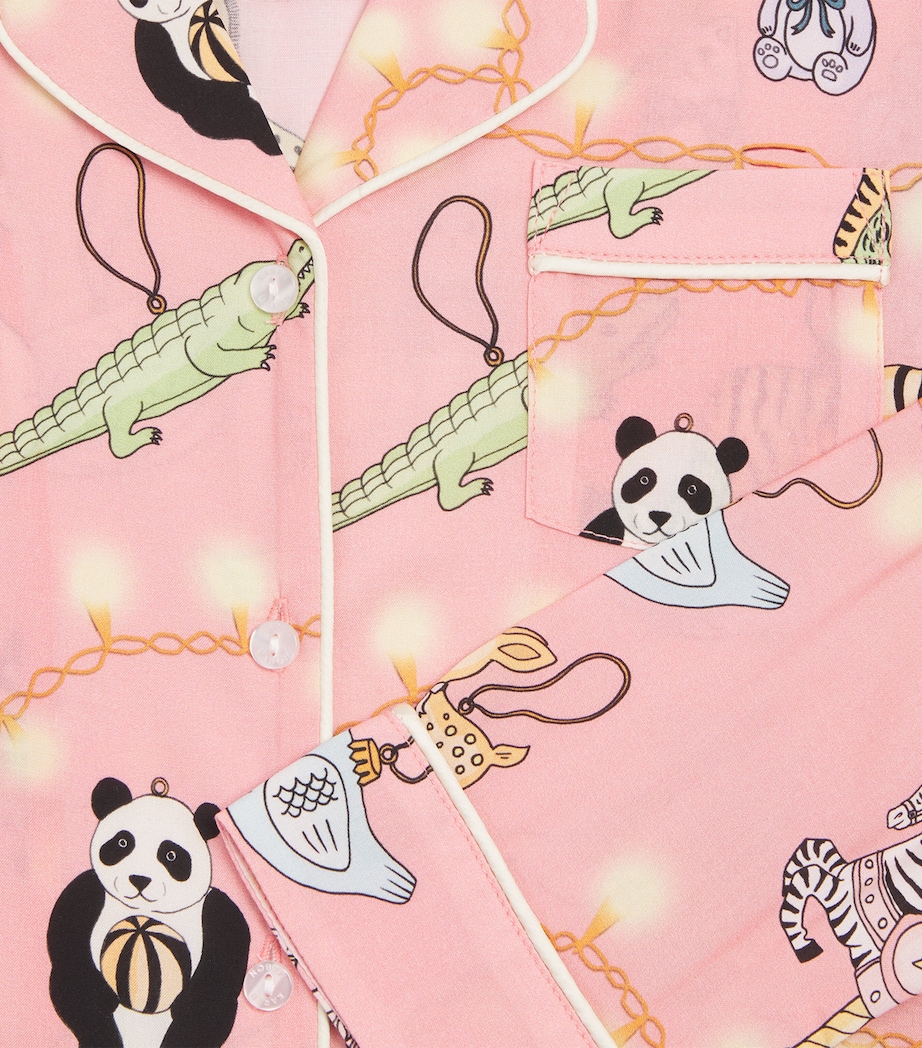 KAREN MABON KIDS Christmas Lights Animals Pyjama Set (2-13 Years) Pink Image 2