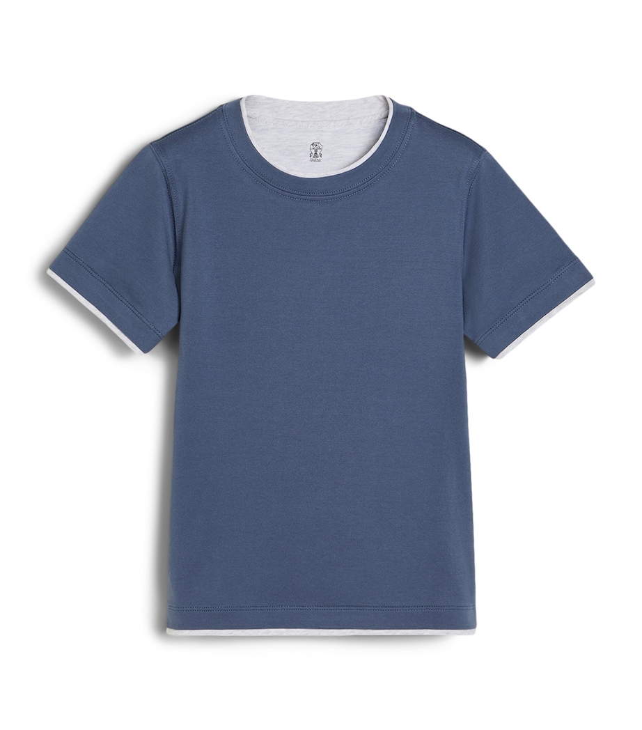 Brunello Cucinelli Kids Cotton Layered T-Shirt (4-6 Years) Image 1