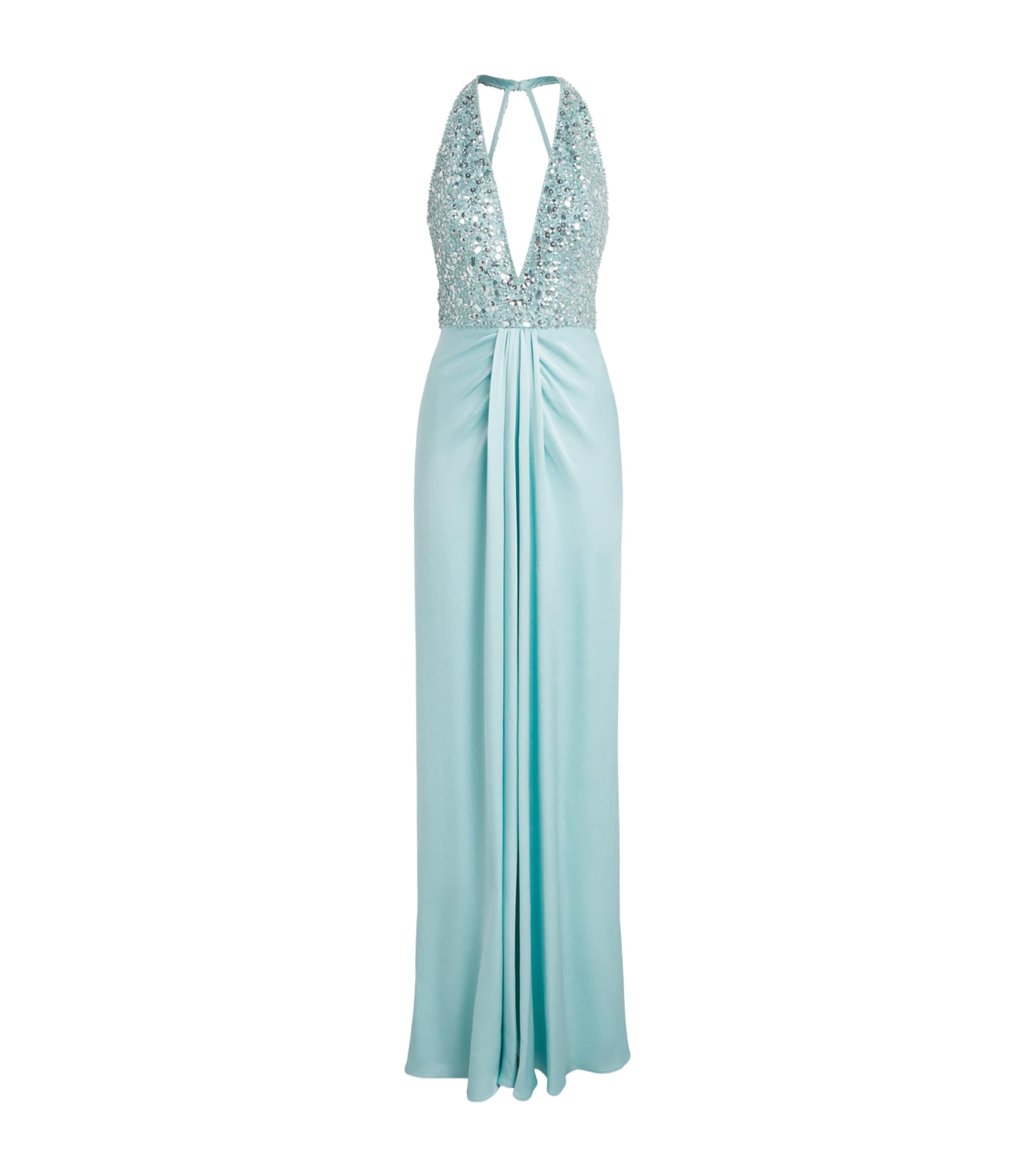 Jenny Packham Womens Embellished Namira Gown Bluebird Image 1