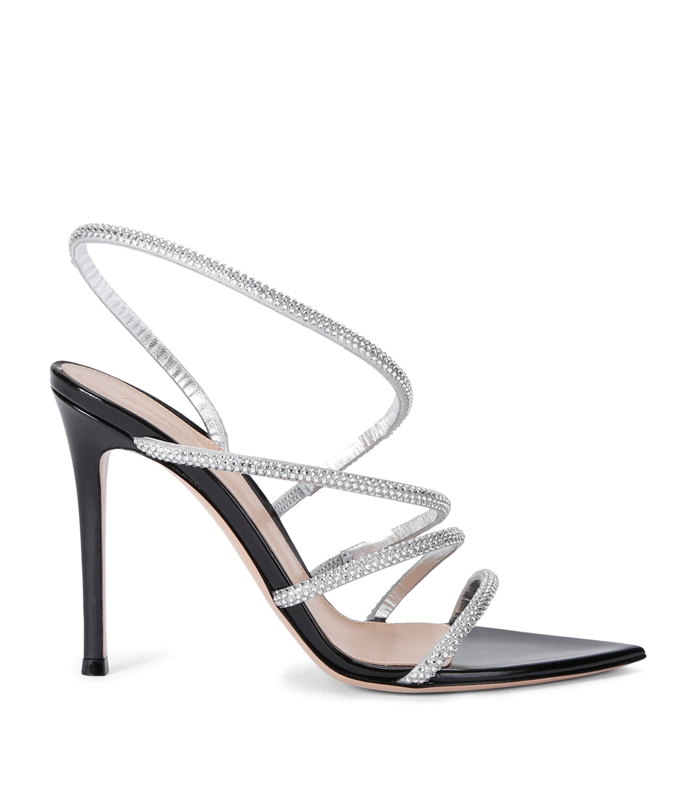 Gianvito Rossi Crystal Ettie 105 Heeled Sandals In Silver