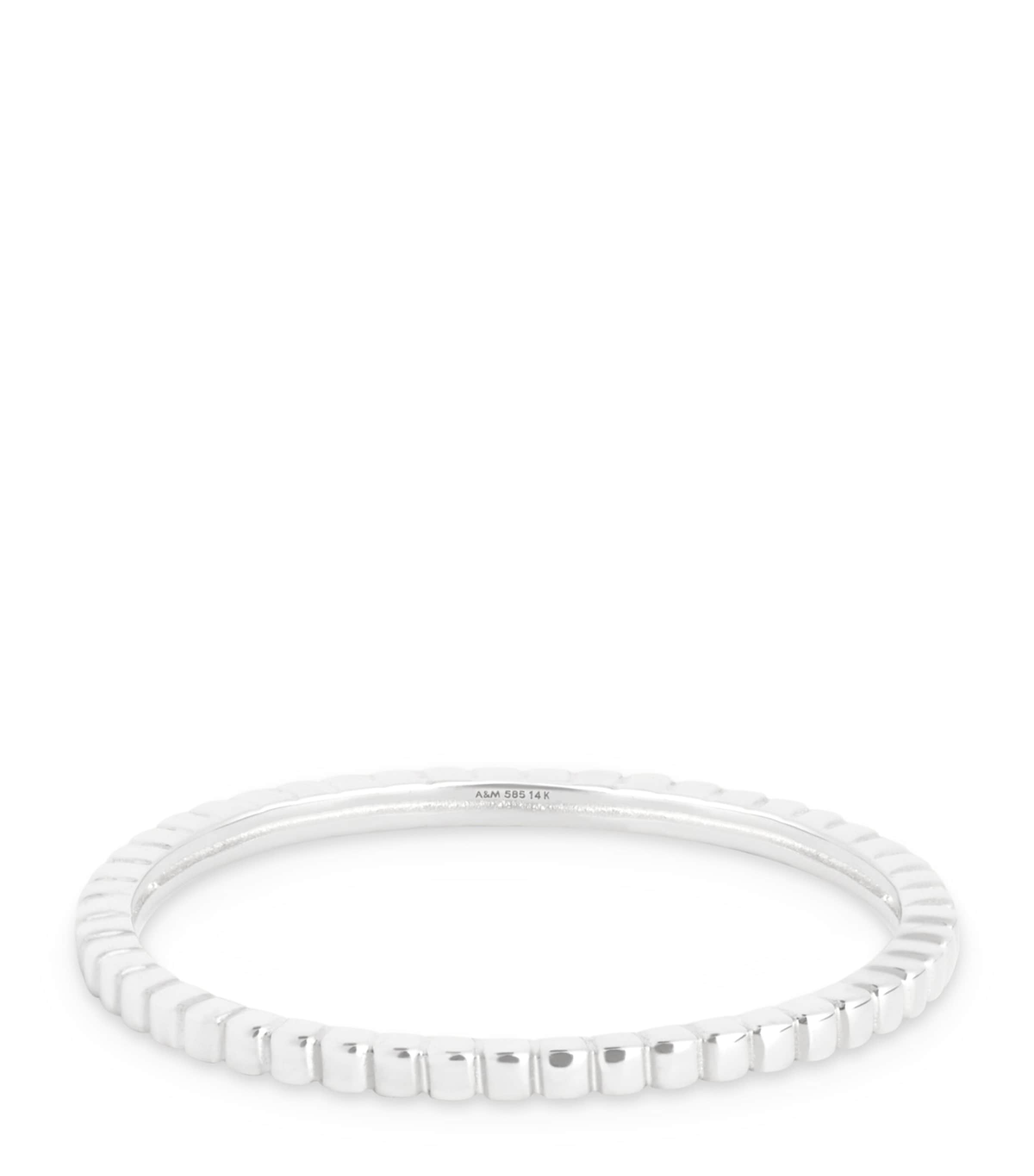 Astrid & Miyu White Gold Ridged Band Ring | Fashion Jewellery | Rings