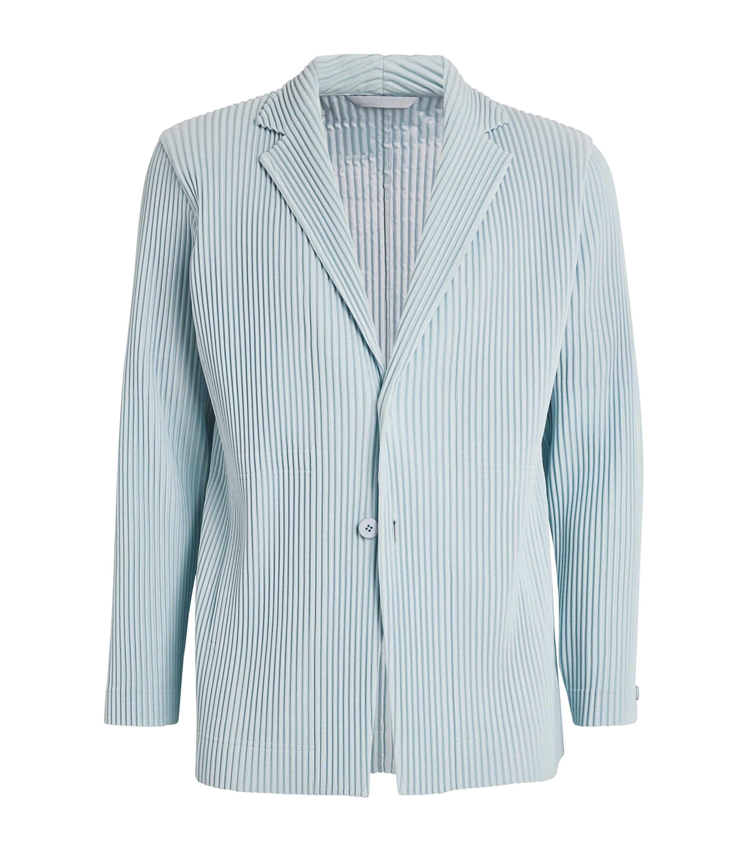 Shop Issey Miyake Fine Pleats Blazer In Blue