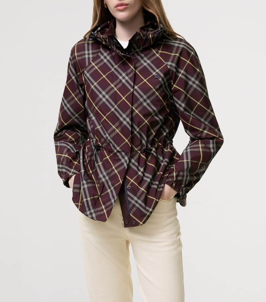 Burberry Womens Reversible Hooded Check Jacket Vineyard Red Image 3