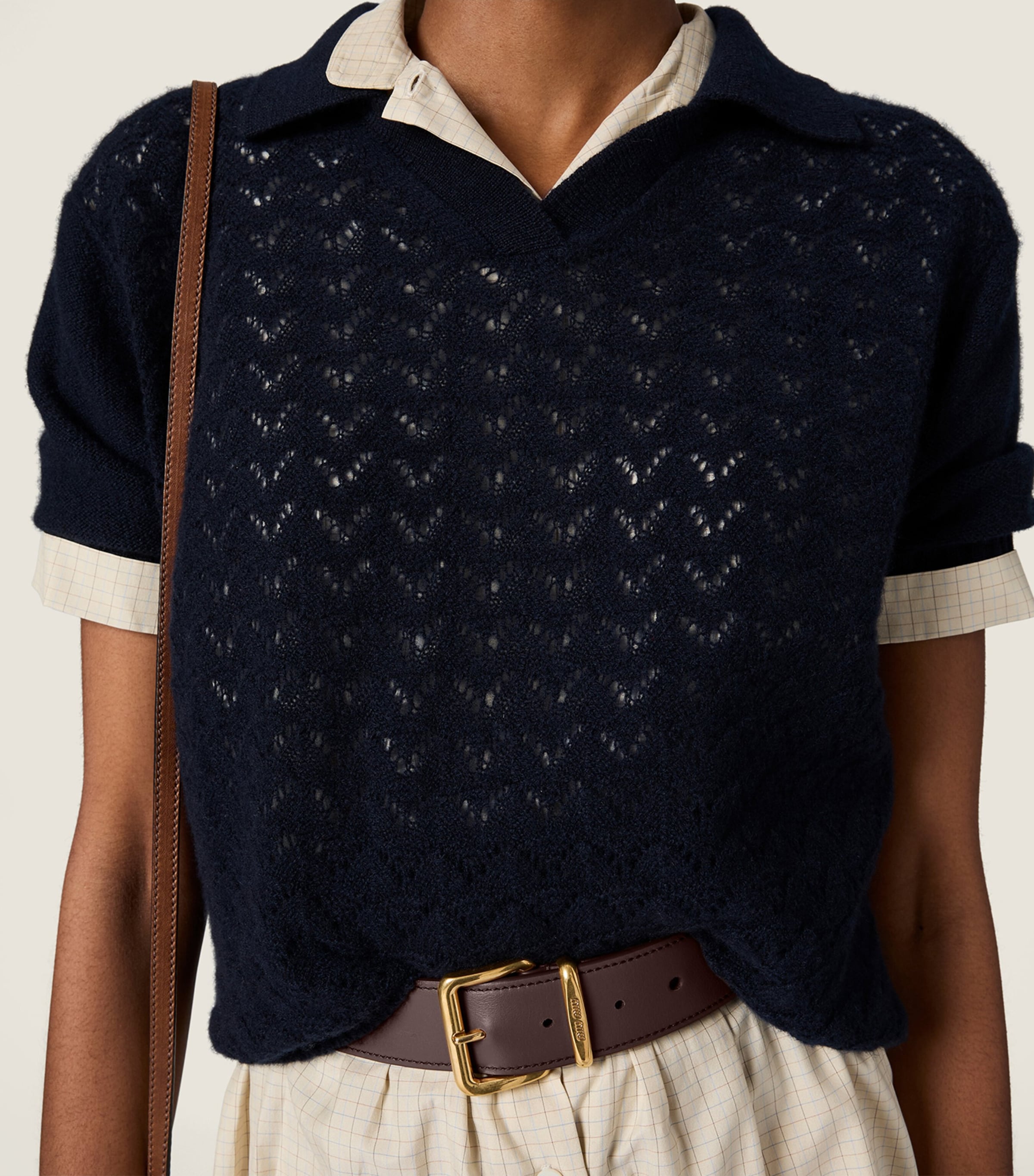 Miu Miu Womens Cashmere Polo Shirt Image 4