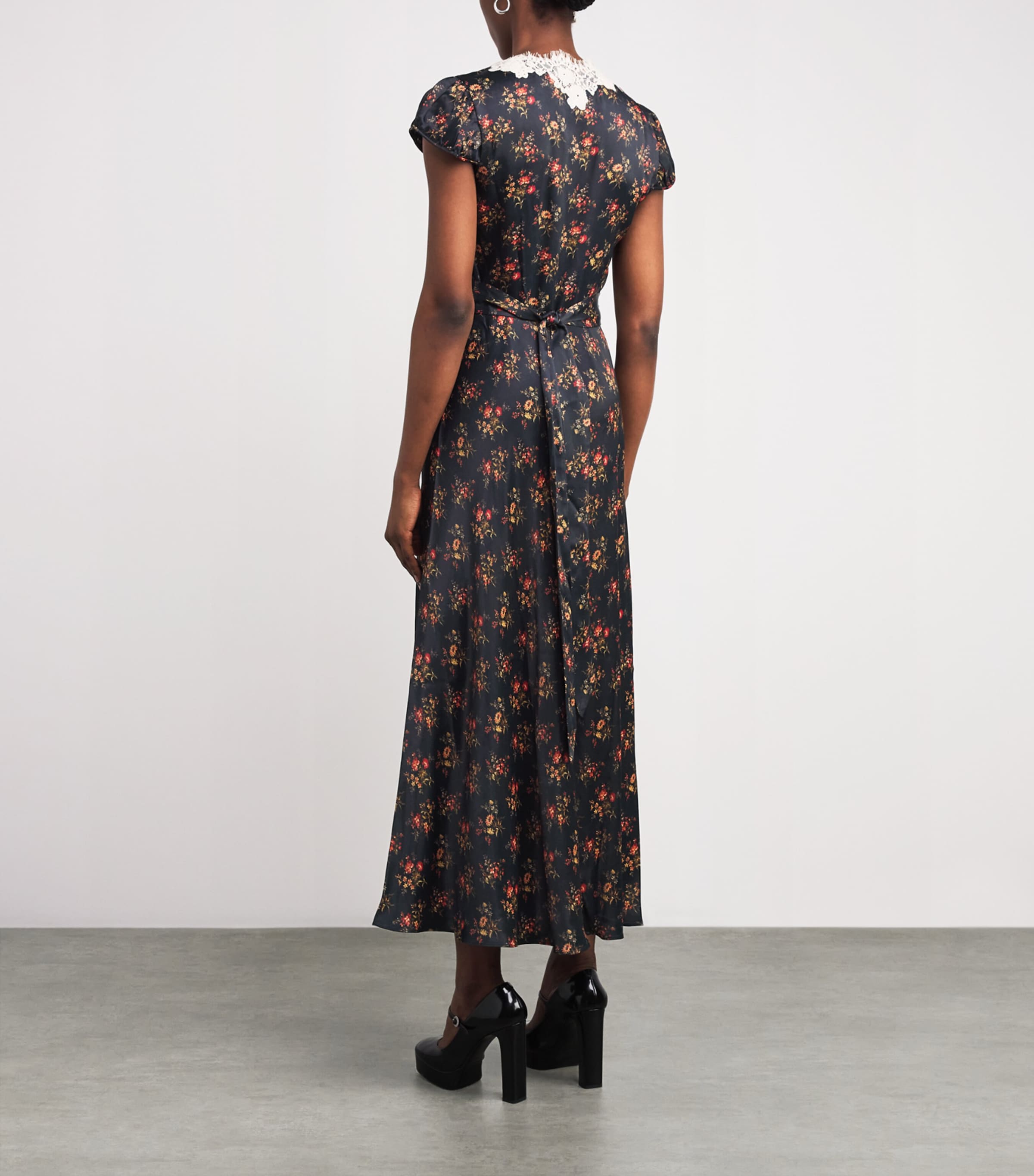 Satin Floral Coraline Midi Dress FLEUR DU PALAIS Image 3