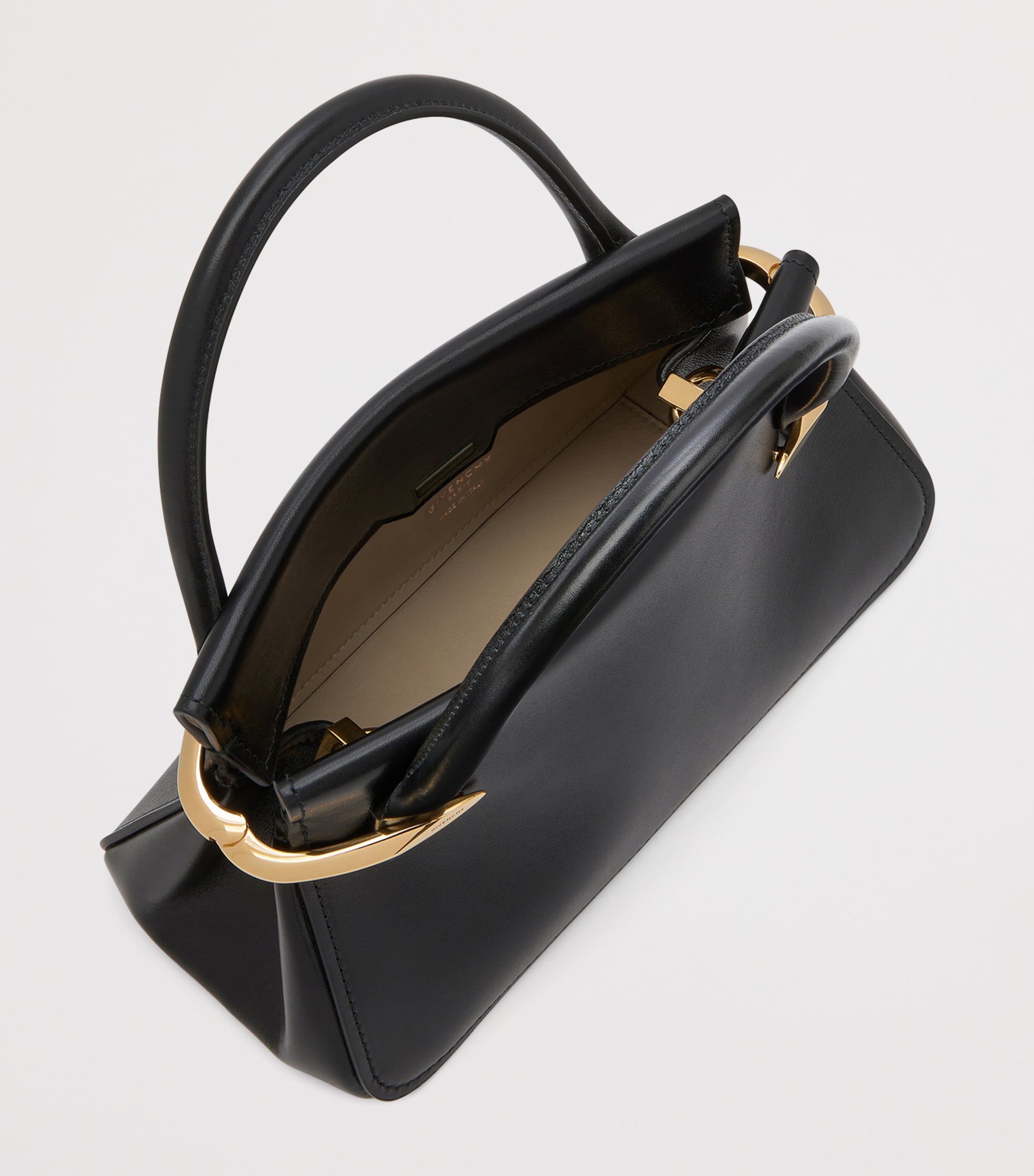 Mini Leather Pinch Top-Handle Bag BLACK Image 5