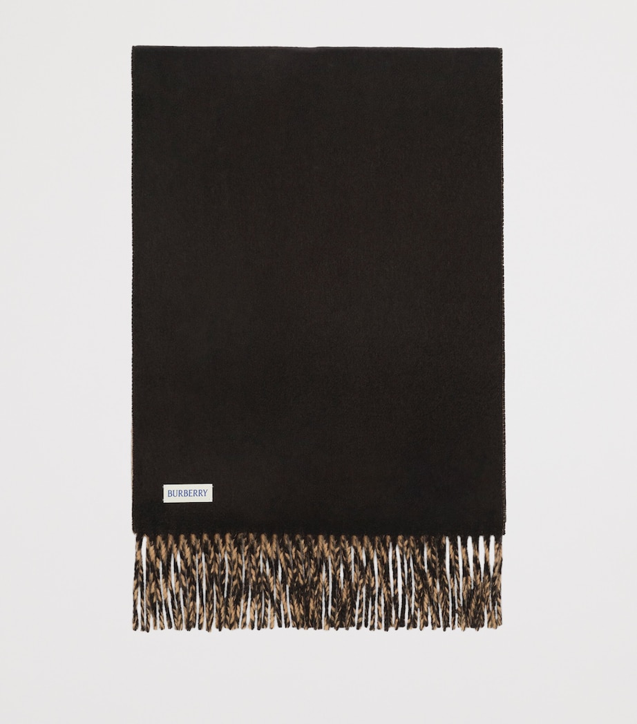 Burberry Cashmere Reversible Scarf Camel/black Image 6