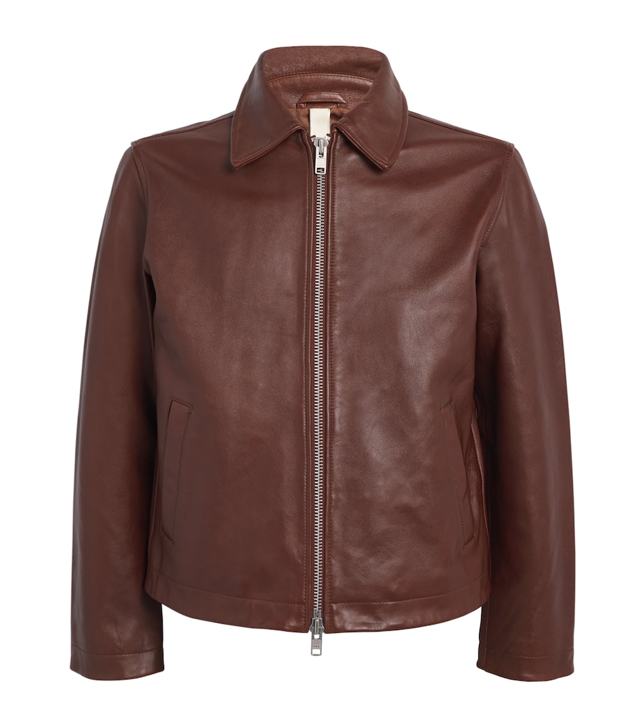 Collar Leather Jacket COGNAC 179 Image 1